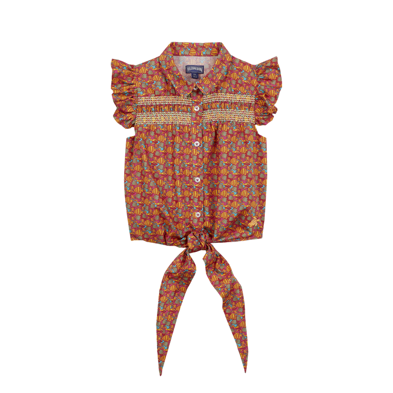Vilebrequin Girls Organic Cotton Shirt Fishy Vibes - Giuliana - Pink - Size 10