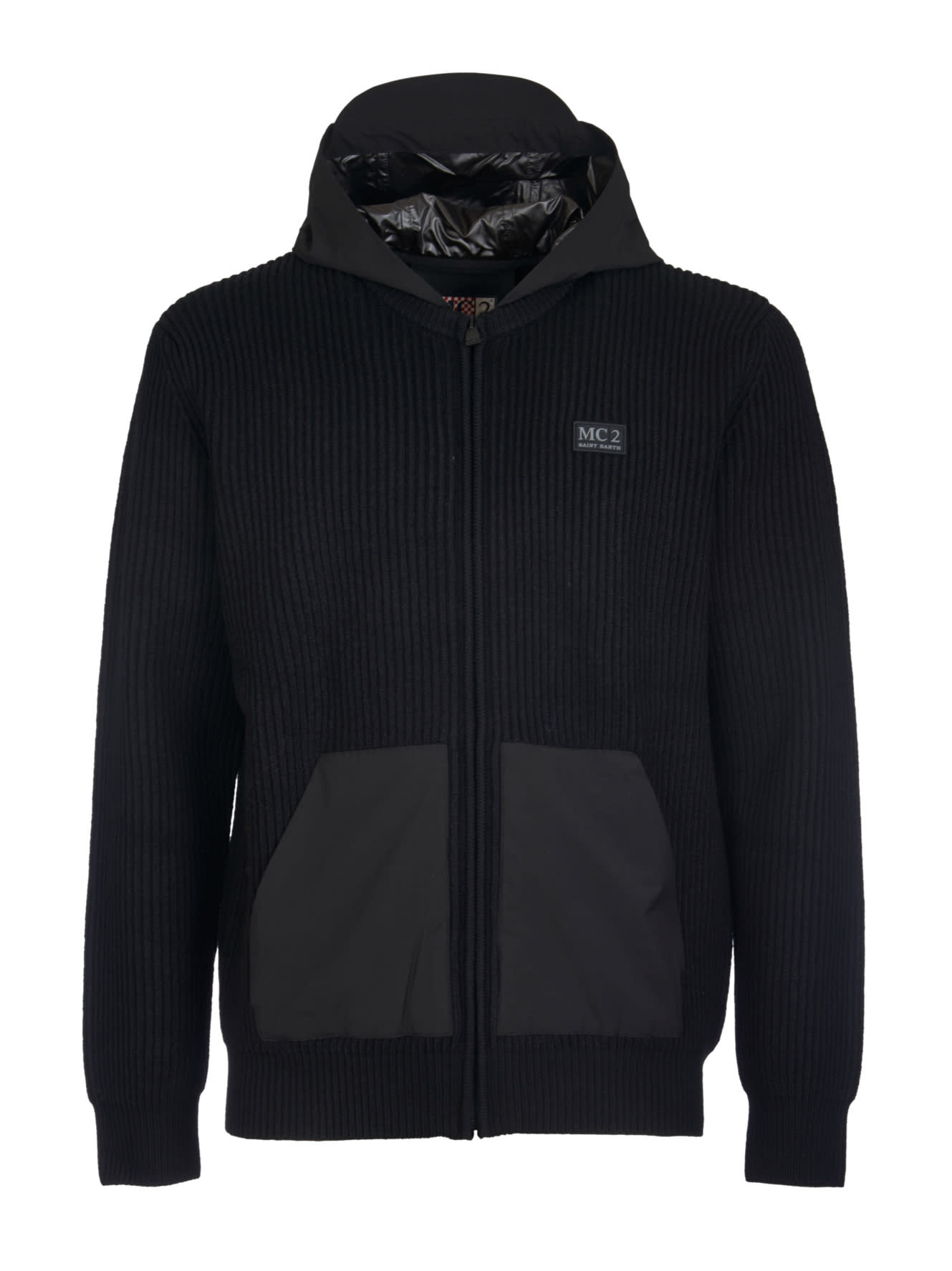 MC2 Saint Barth Logo Patch Ribbed Zip Hoodie