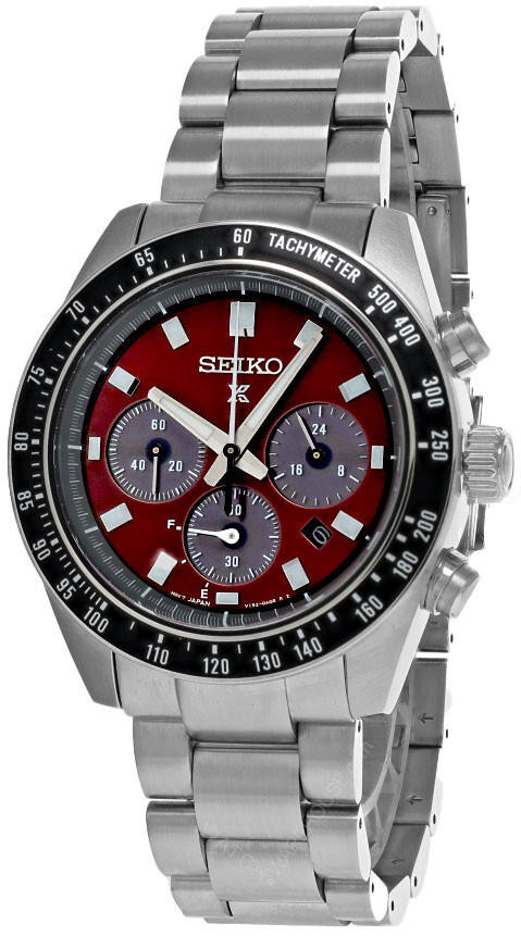 SEIKO Prospex Speedtimer Solar CHRONO 41.4MM Red Dial Men's Watch SSC927
