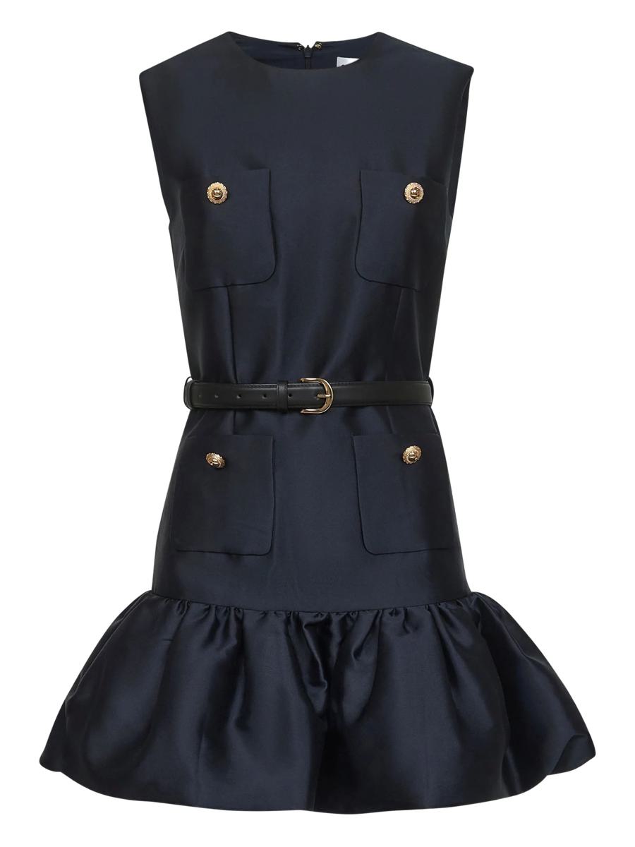 Self-Portrait Navy Taffeta Mini Dress Clothing