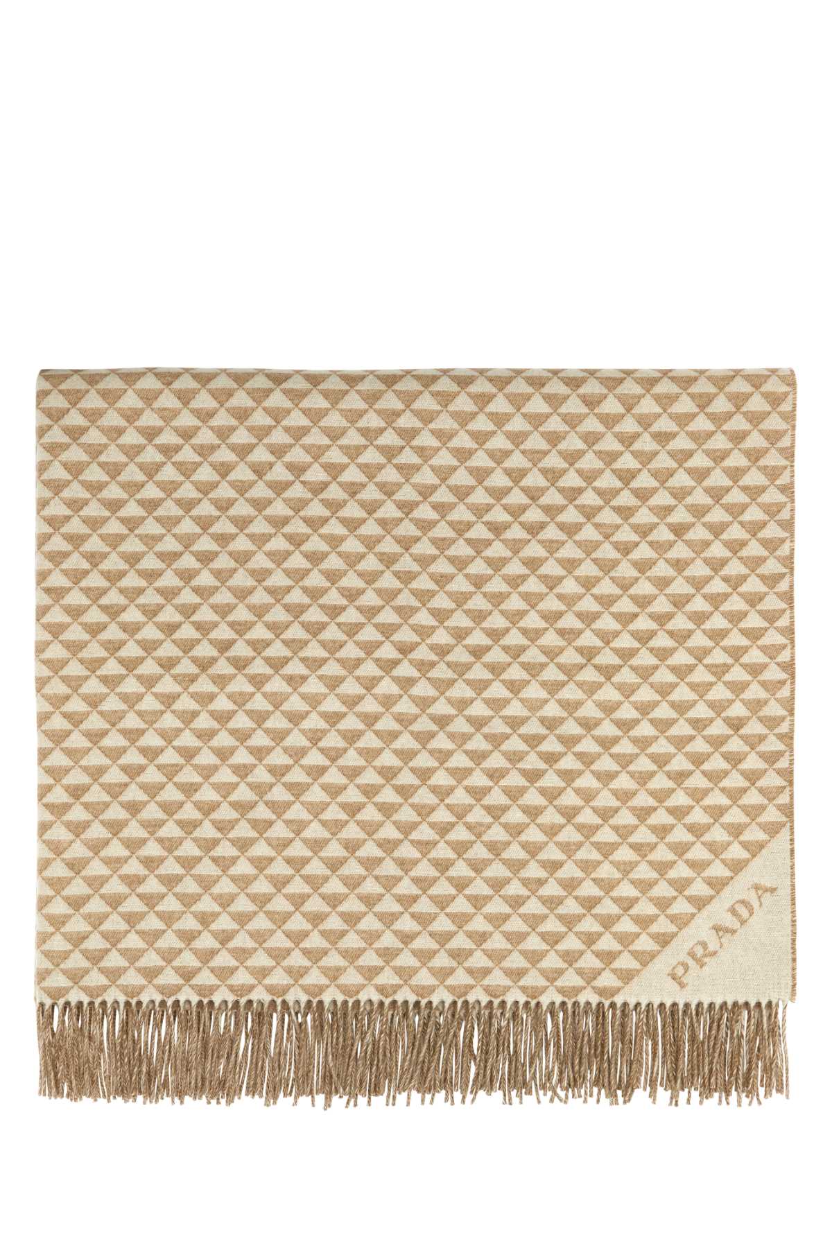 Prada Embroidered Wool Blend Symbole Double Blanket