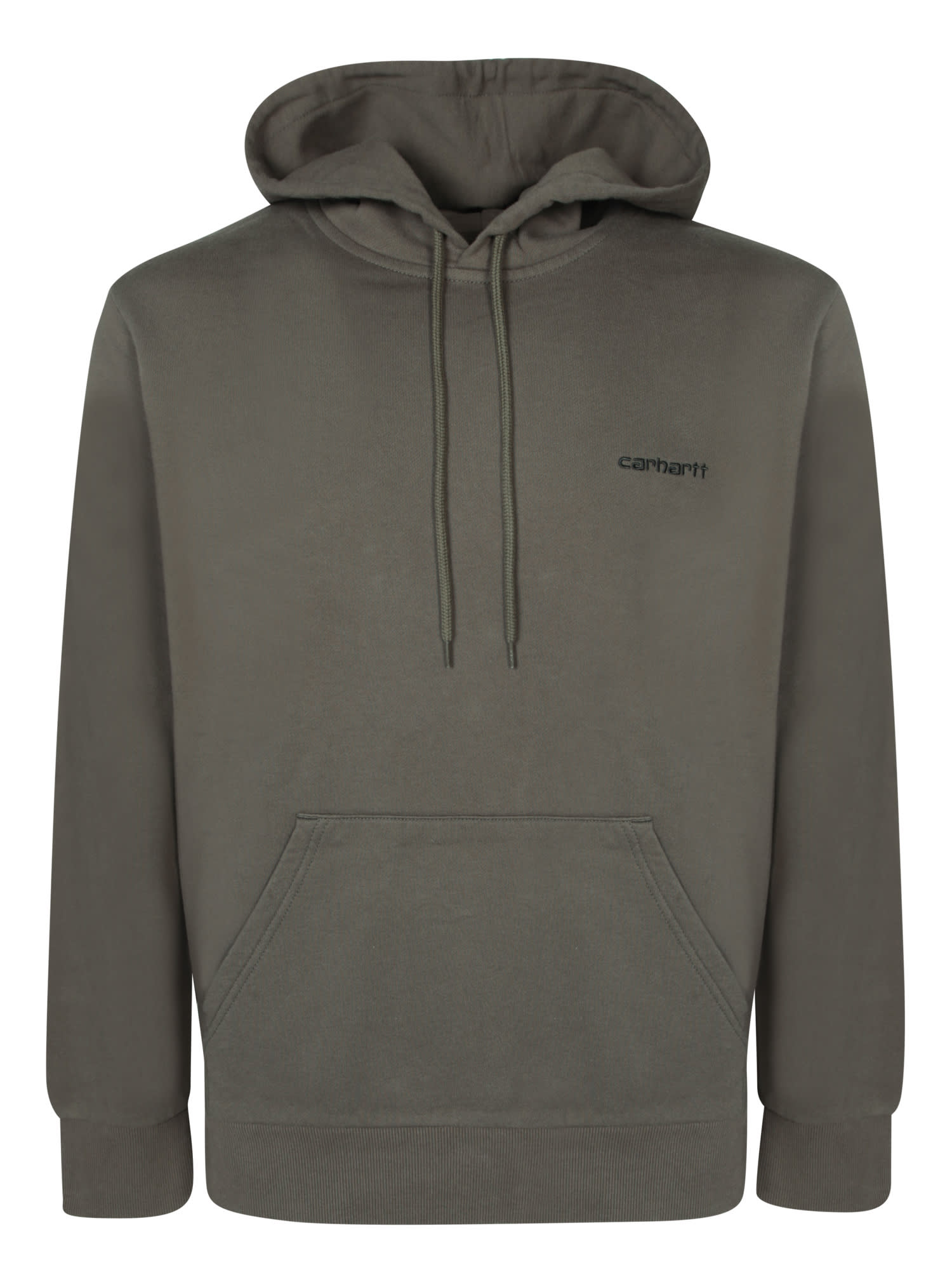 Carhartt Logo Print Hoodie Army Green