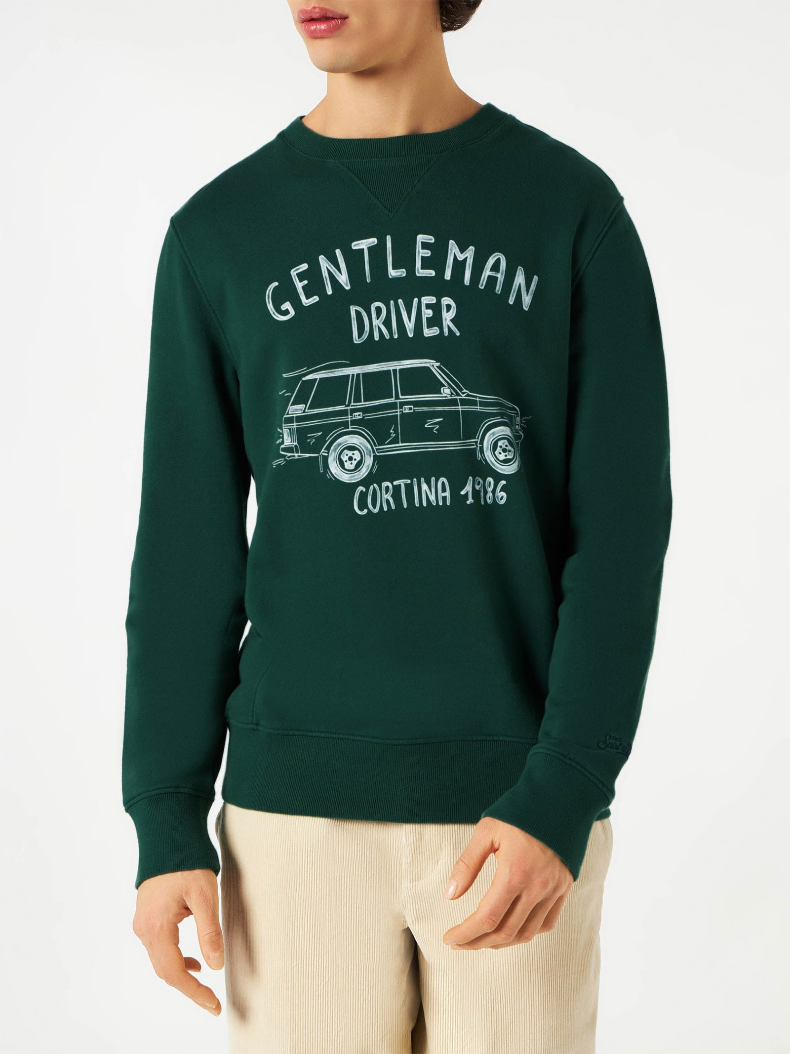 MC2 Saint Barth Cotton Sweatshirt With Gentleman Driver Cortina 1986 Writing