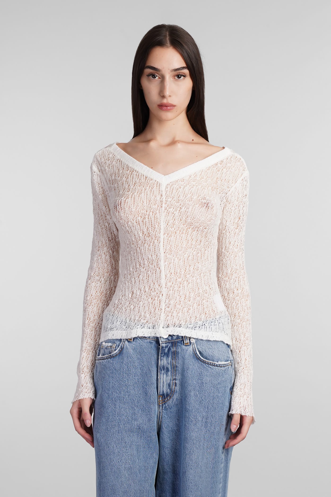 Séfr Maeve Top Topwear In Beige Wool