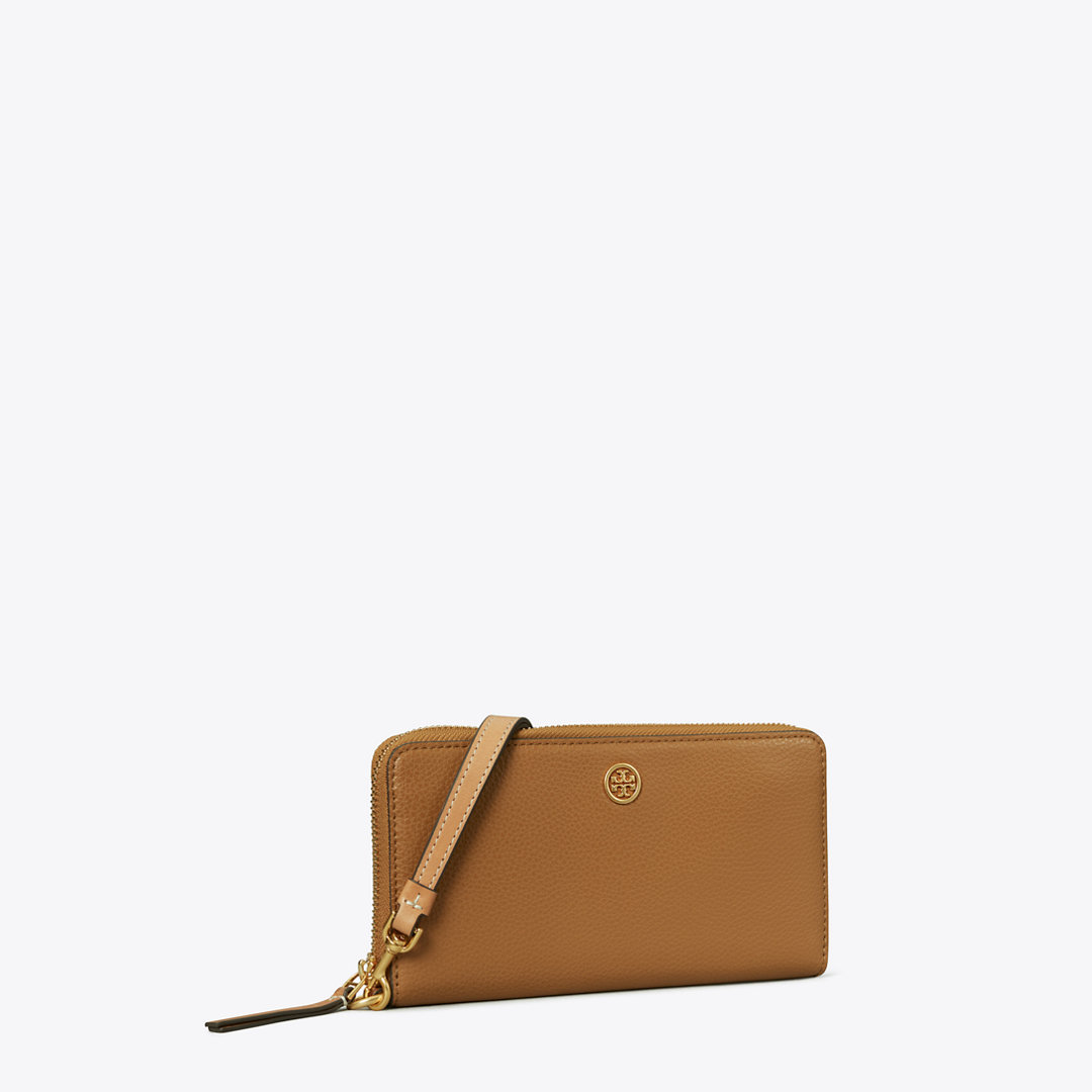 Tory Burch Robinson Pebbled Zip Continental Wallet