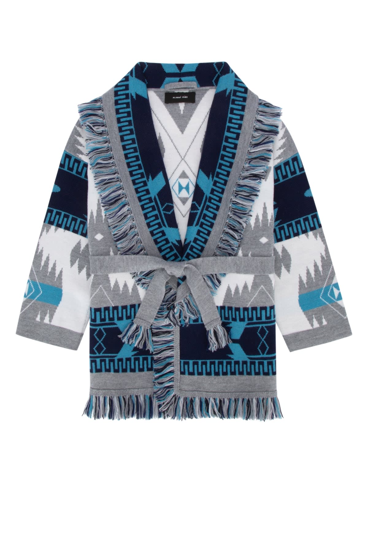 Alanui Icon Jacquard Cardigan White Ice Cloud