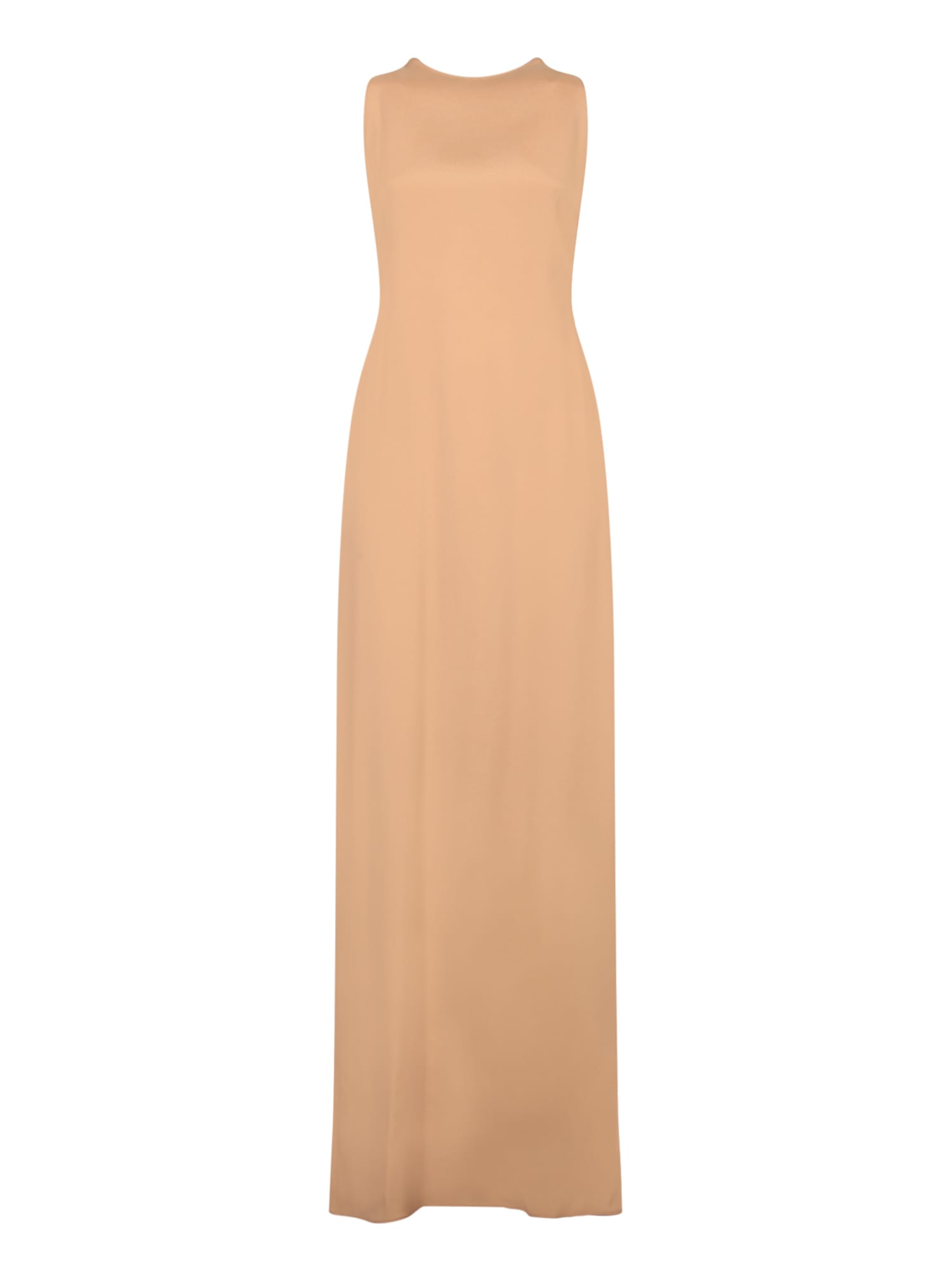 Alberta Ferretti Long Enver Satin Dress In Pink