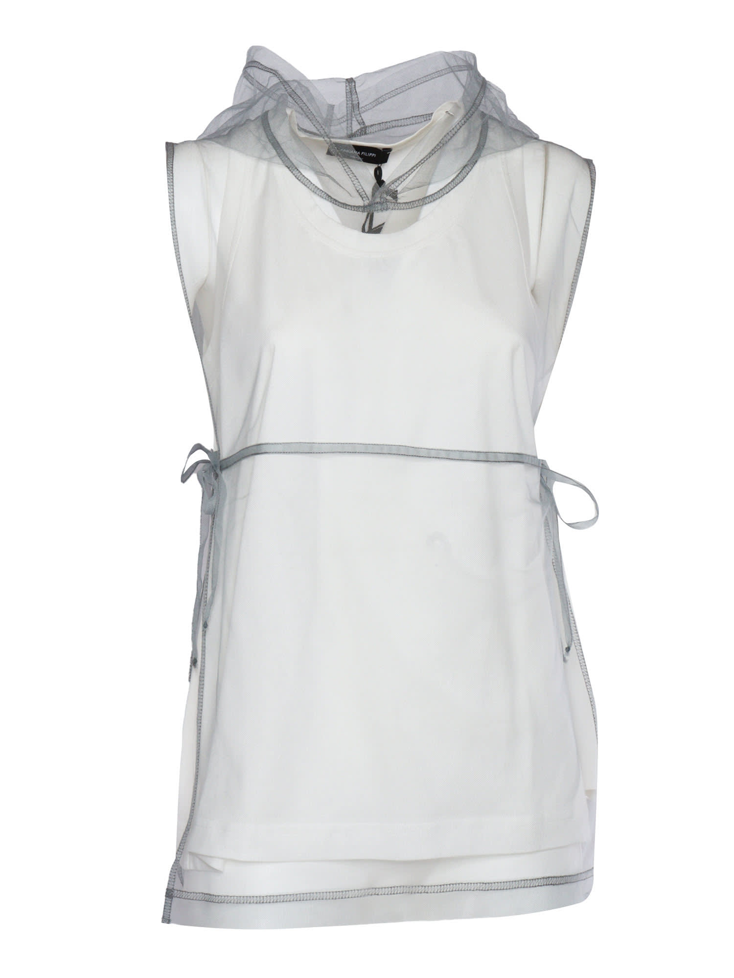 Fabiana Filippi Jersey Tank Top With Hooded Tulle Layer