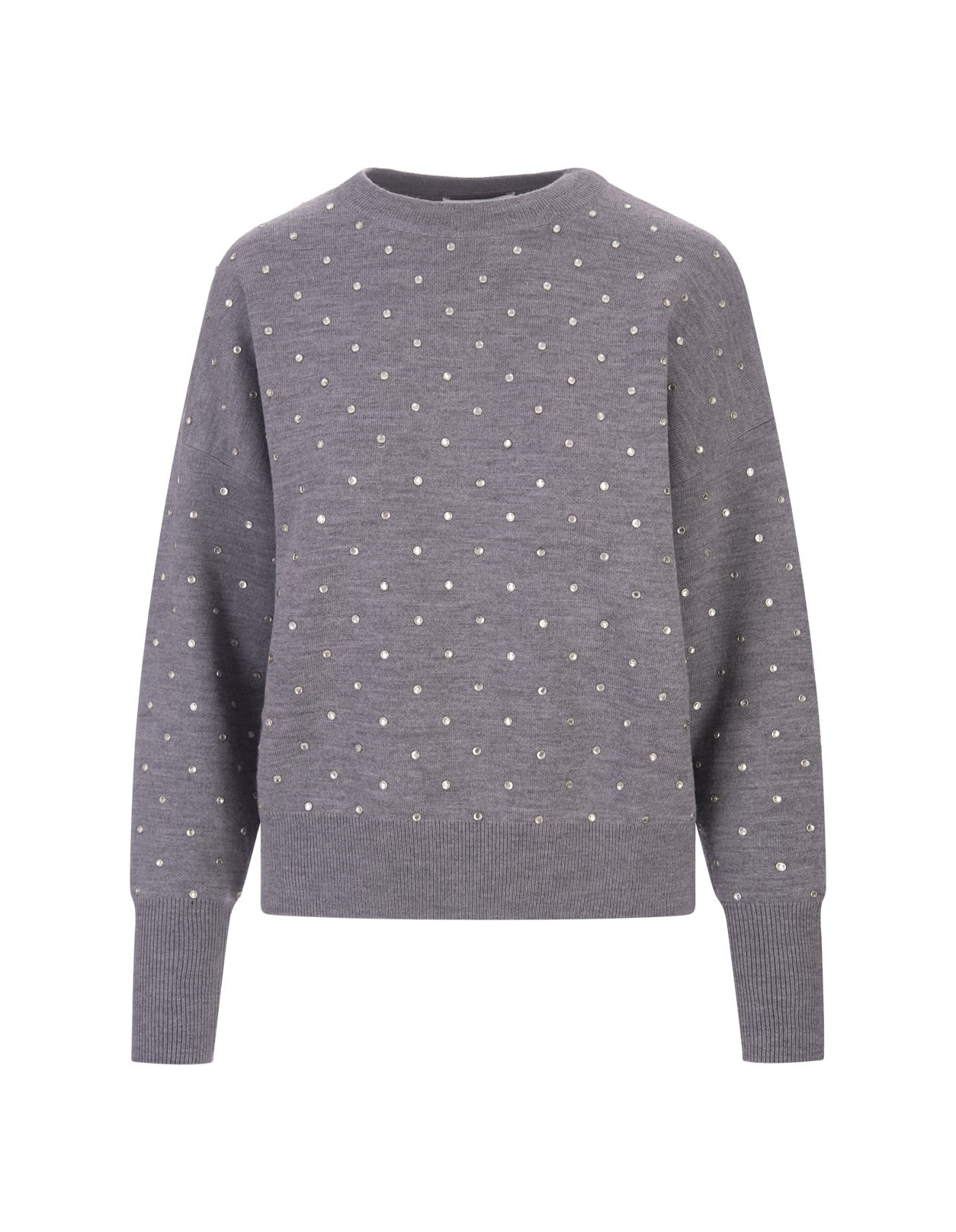 Paco Rabanne Grey Pullover With Crystals