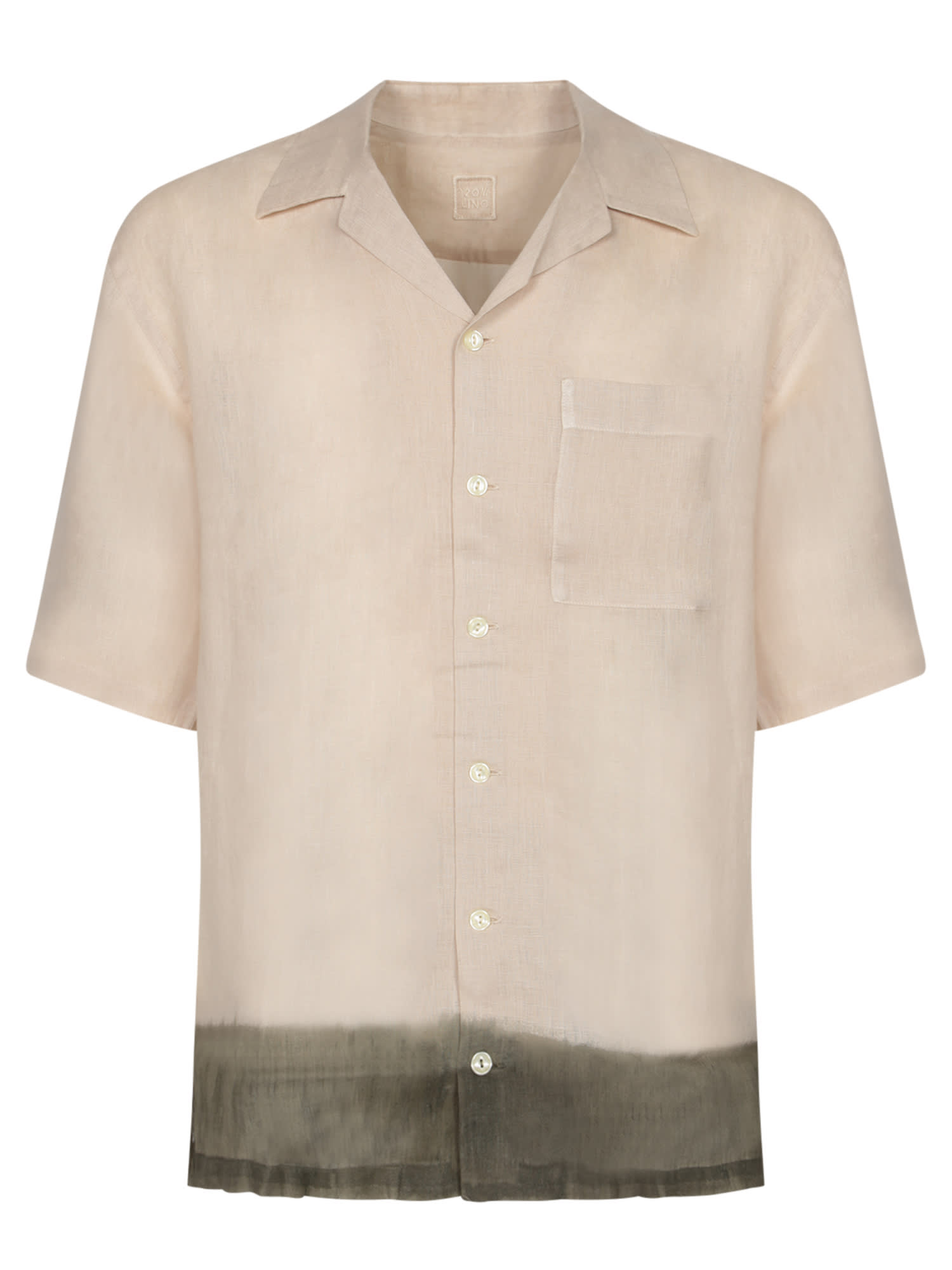 120% Lino Sand And Military Green Linen Shirt