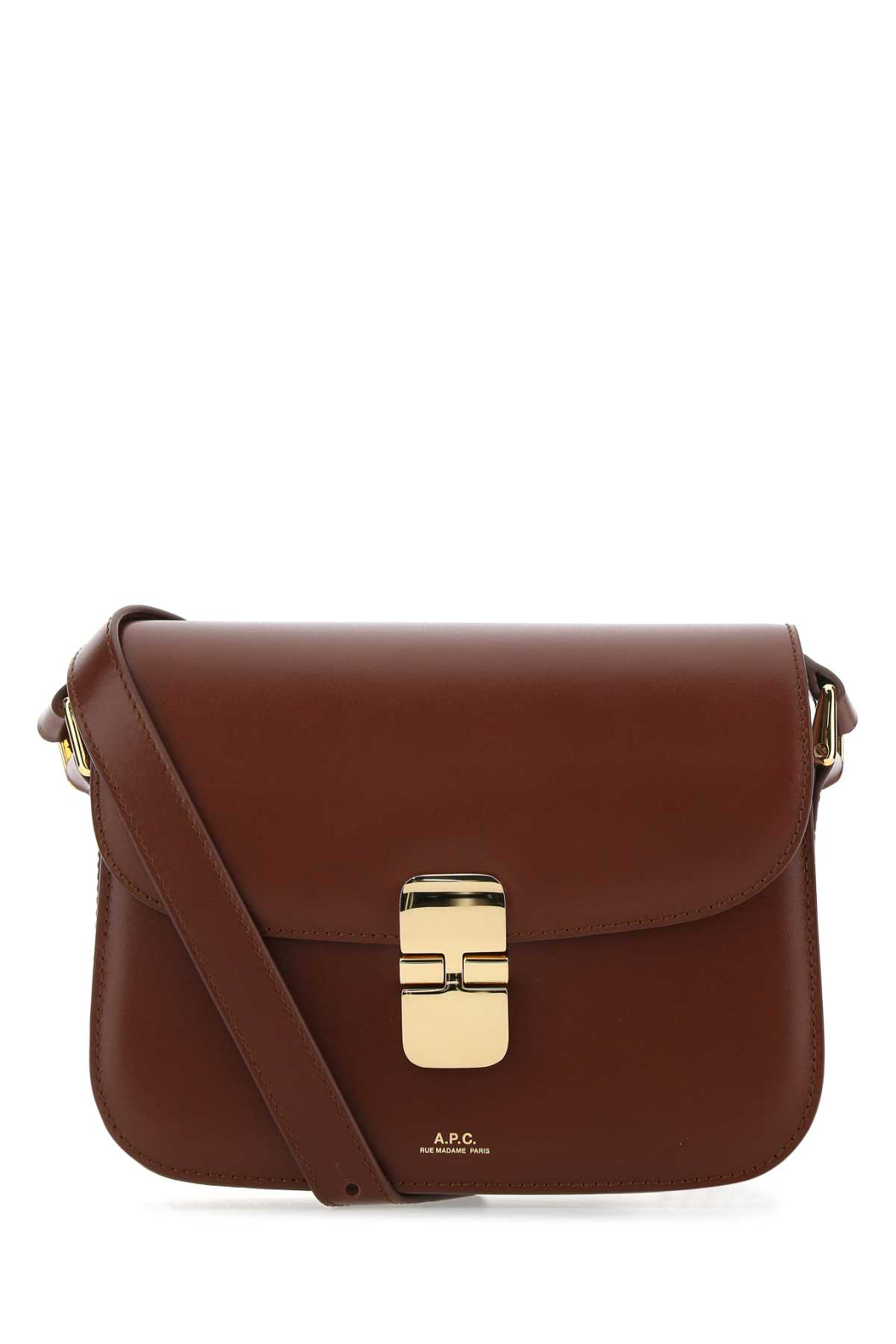 A. P.C. Brown Leather Small Grace Crossbody Bag