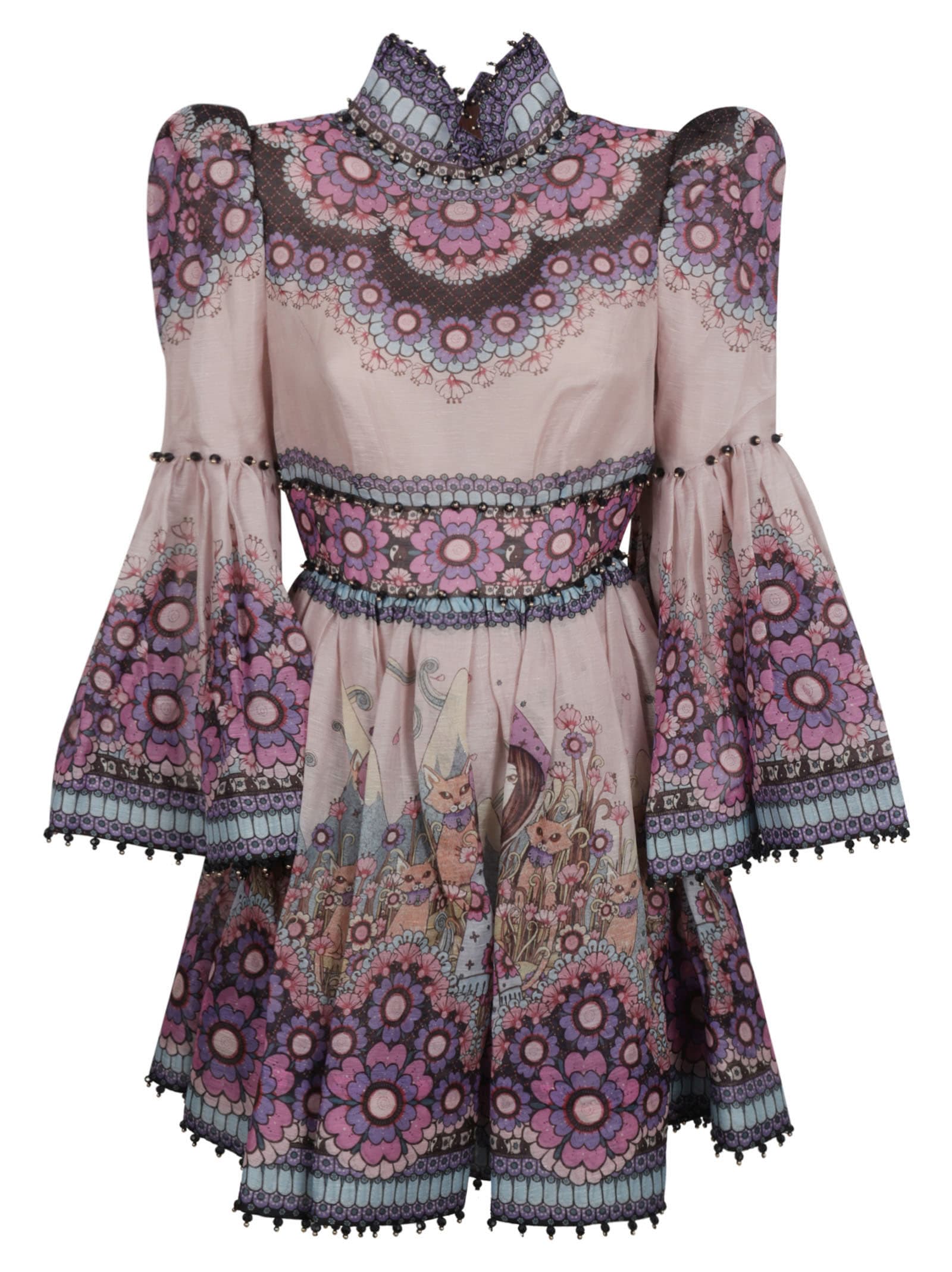 Zimmermann Celestial Bell Sleeve Mini Dress