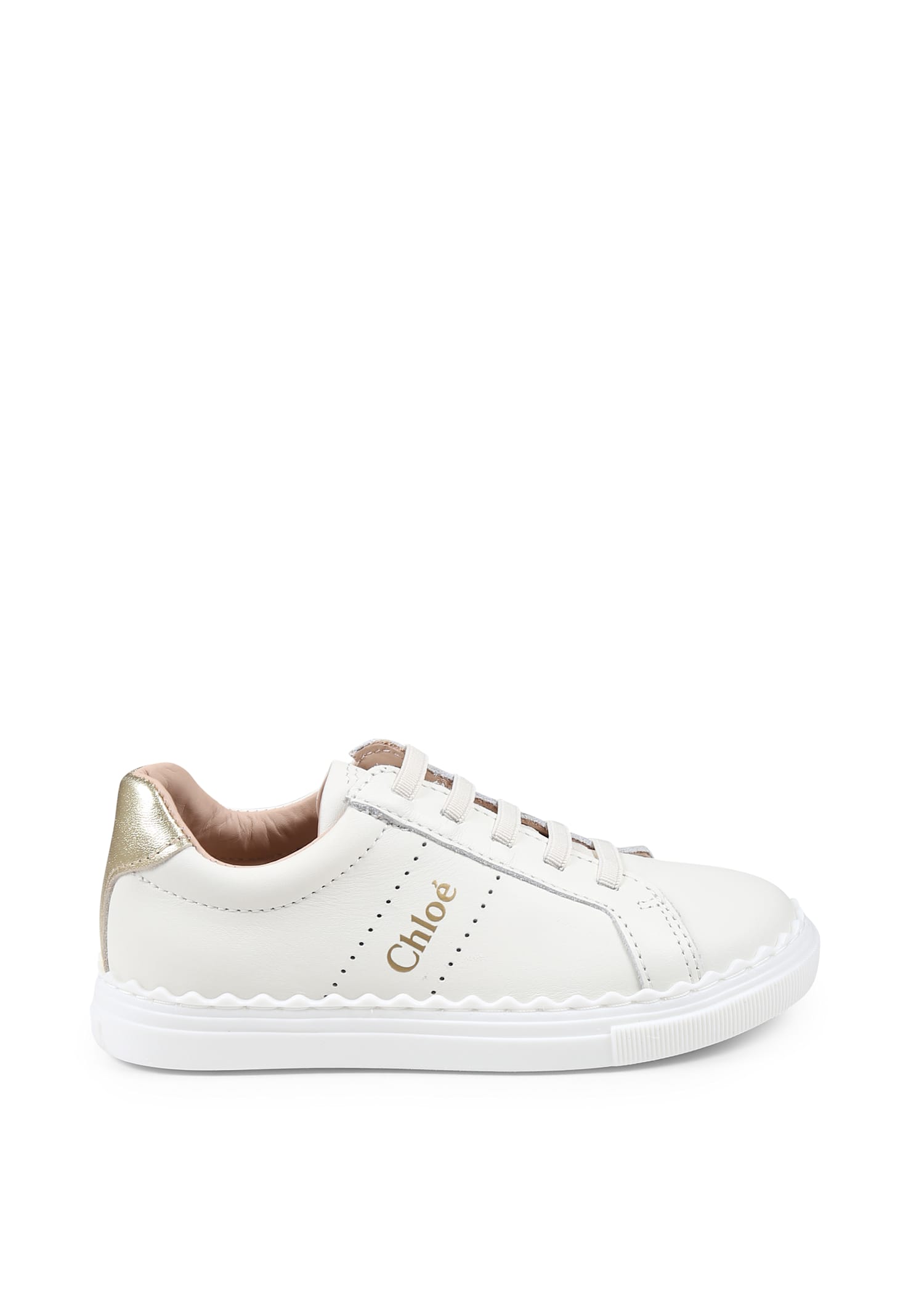 Chloé Ivory Sneakers For Girl With Logo