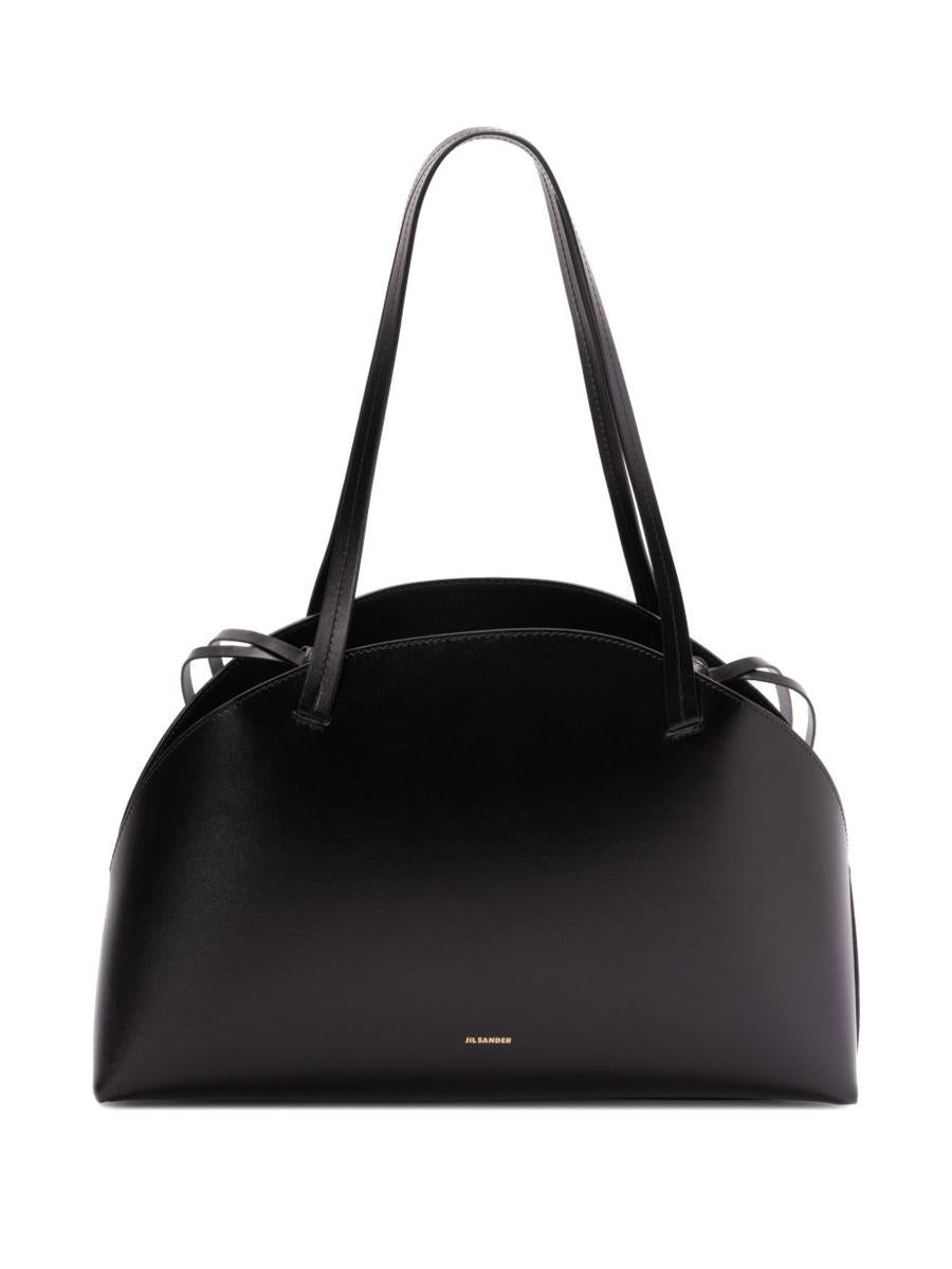 Jil Sander 中号Curve肩背包 黑色皮革