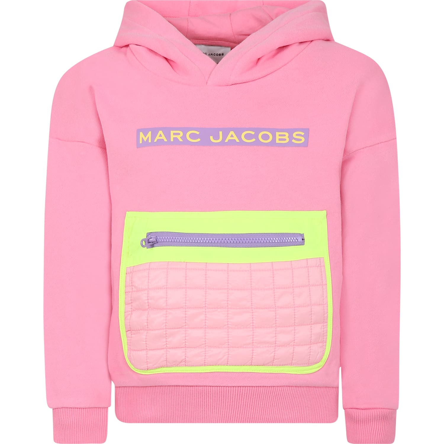 Little Marc Jacobs Pink Sweatshirt For Girl With Logo