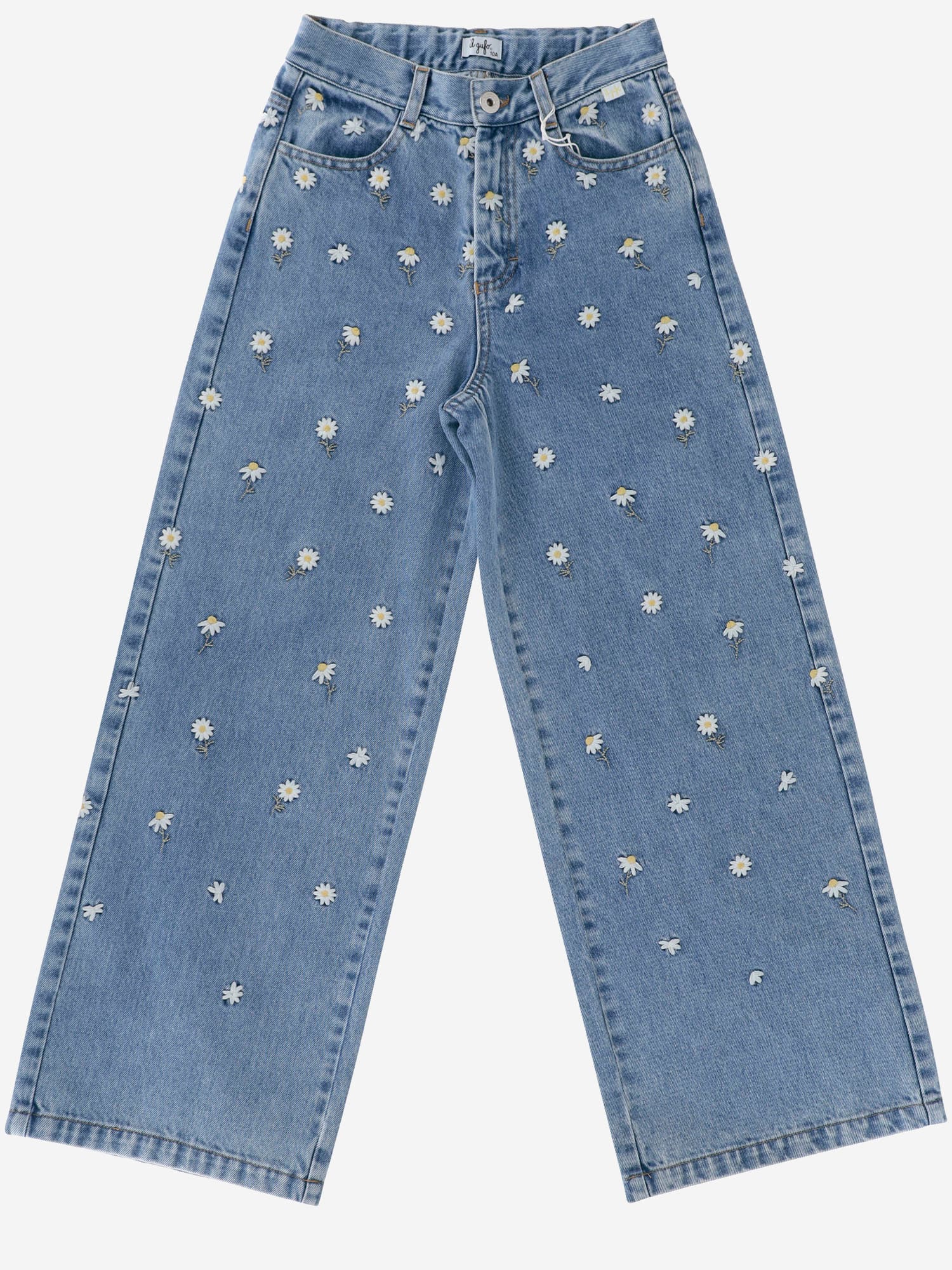 Il Gufo Jeans With Floral Embroidery