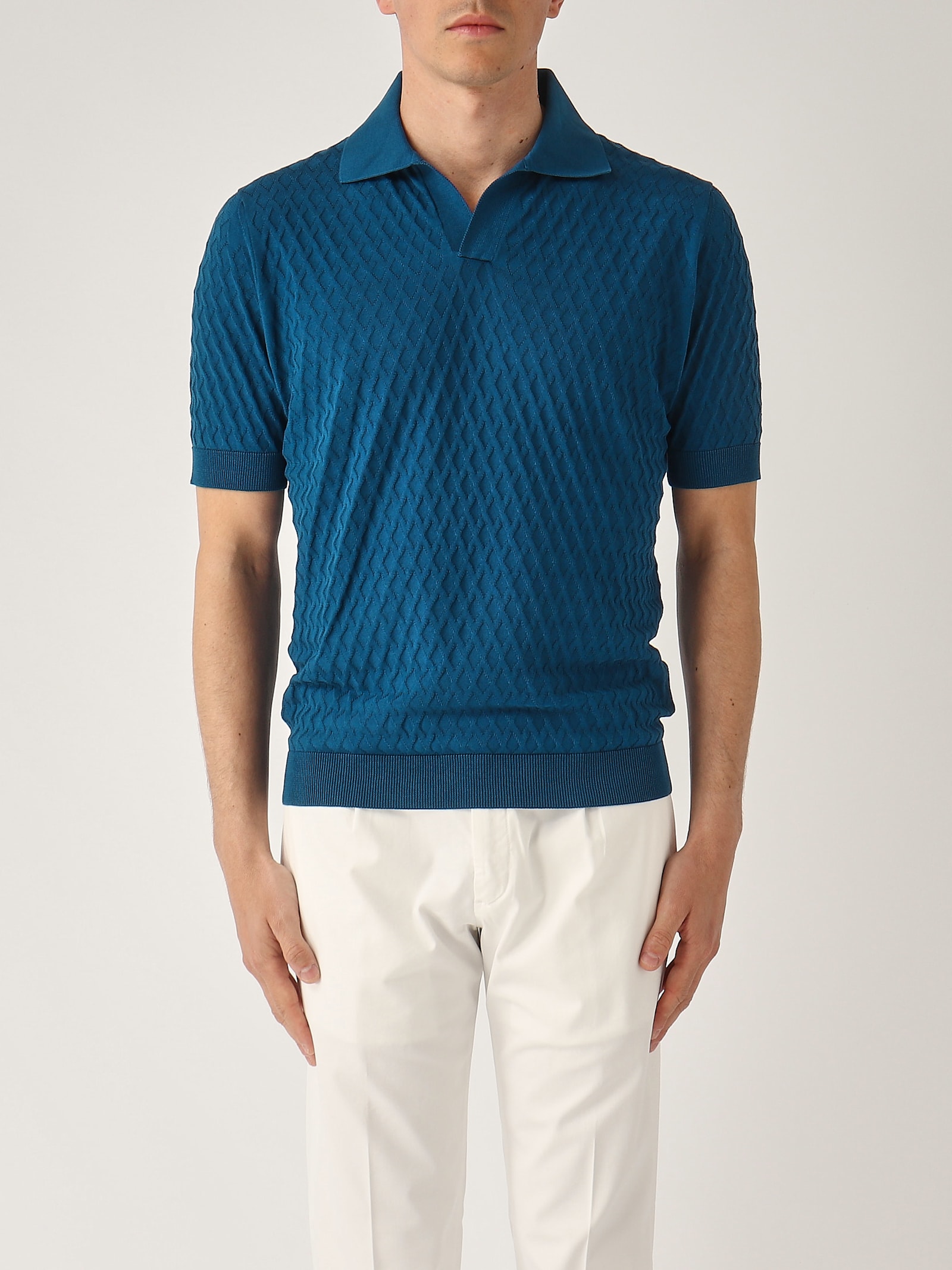 Filippo De Laurentiis Skipper M/c In Crepe Cotton Polo