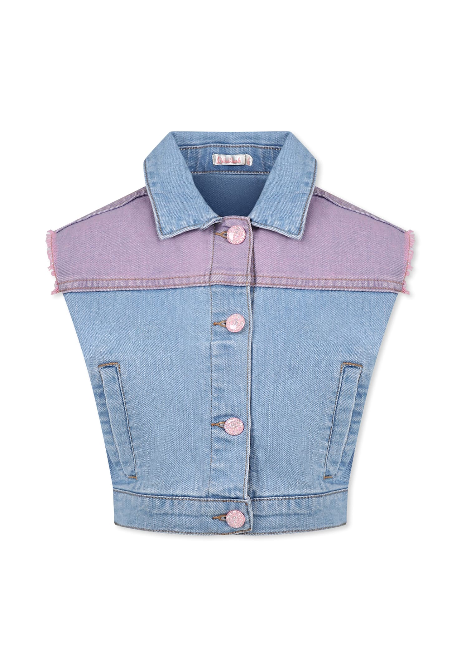 Billieblush Denim Vest For Girl With Writing