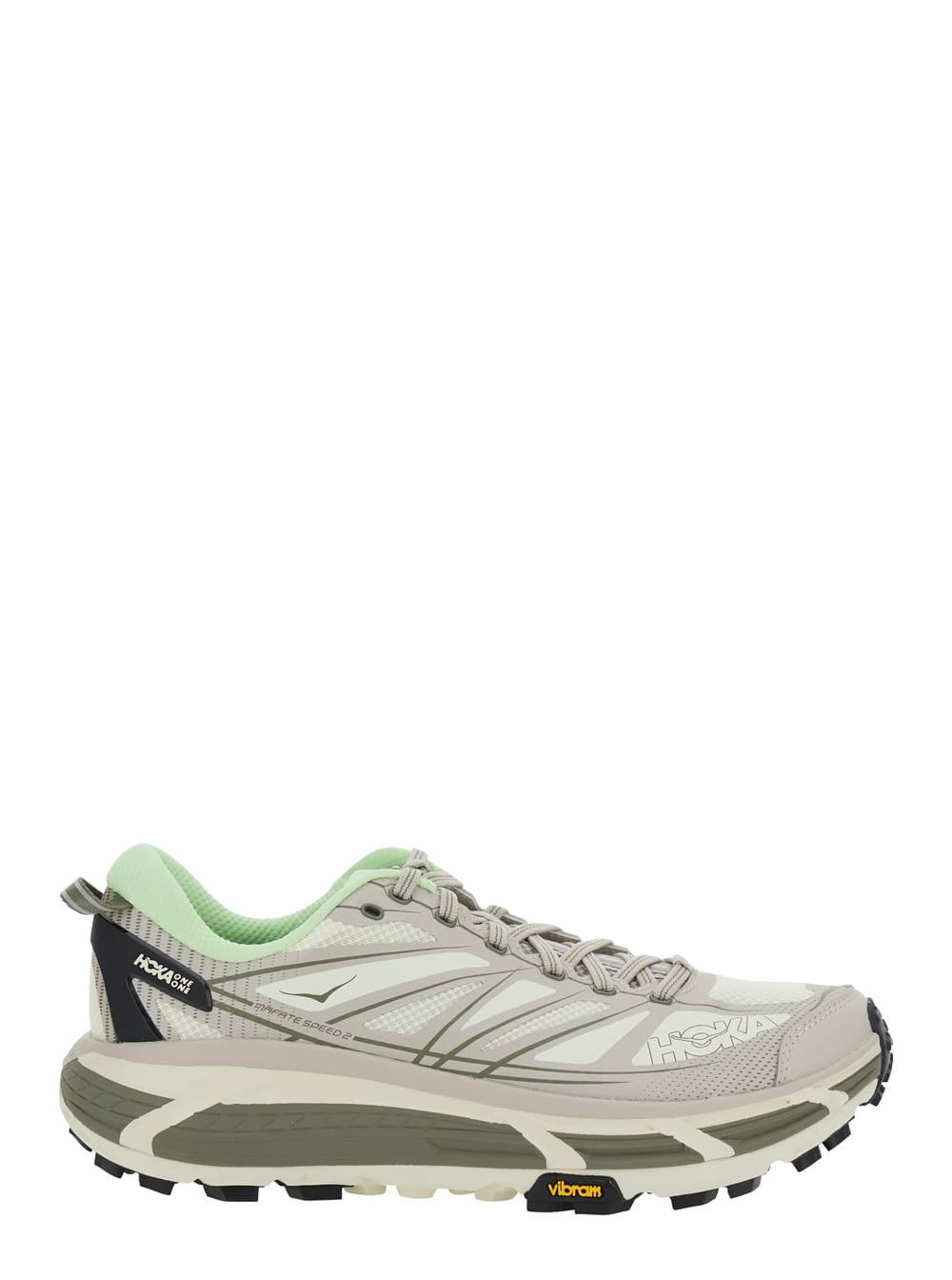 Hoka mafate Speed 2 Grey Low Top Sneakers With Logo Print On The Side In Tech Fabric Unisex