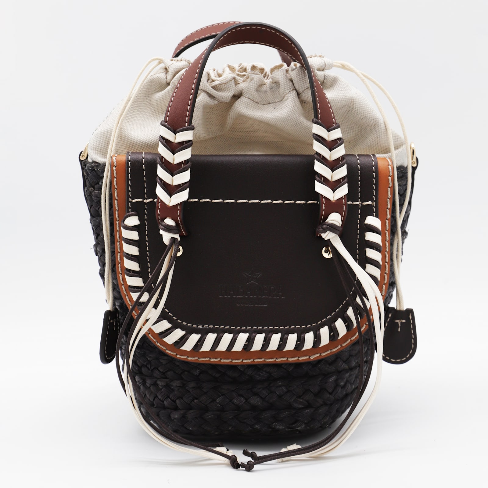 Cuba Lab Black Leather Habanera Satchels Bag