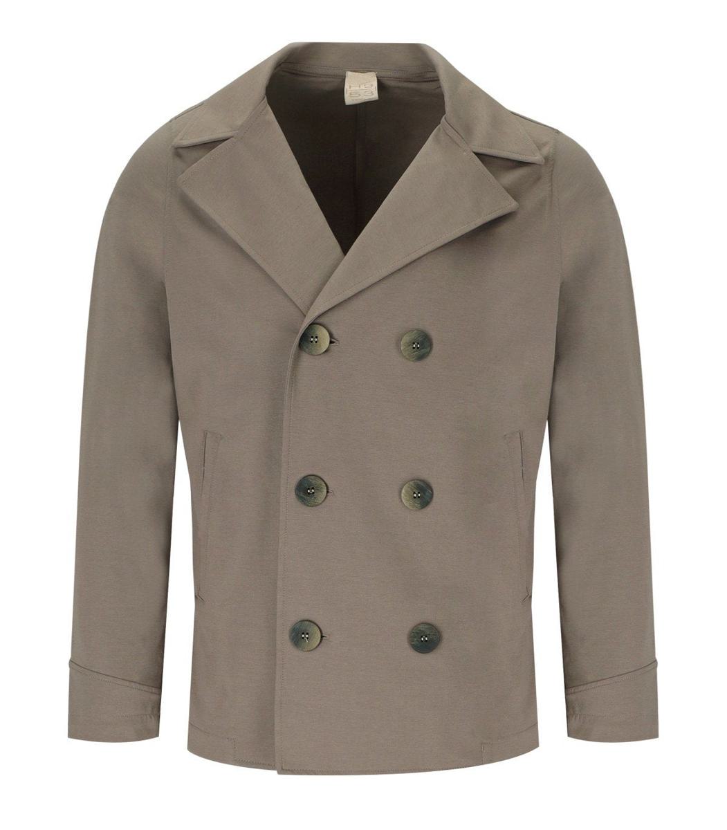 H953 Mud Knitted Peacoat