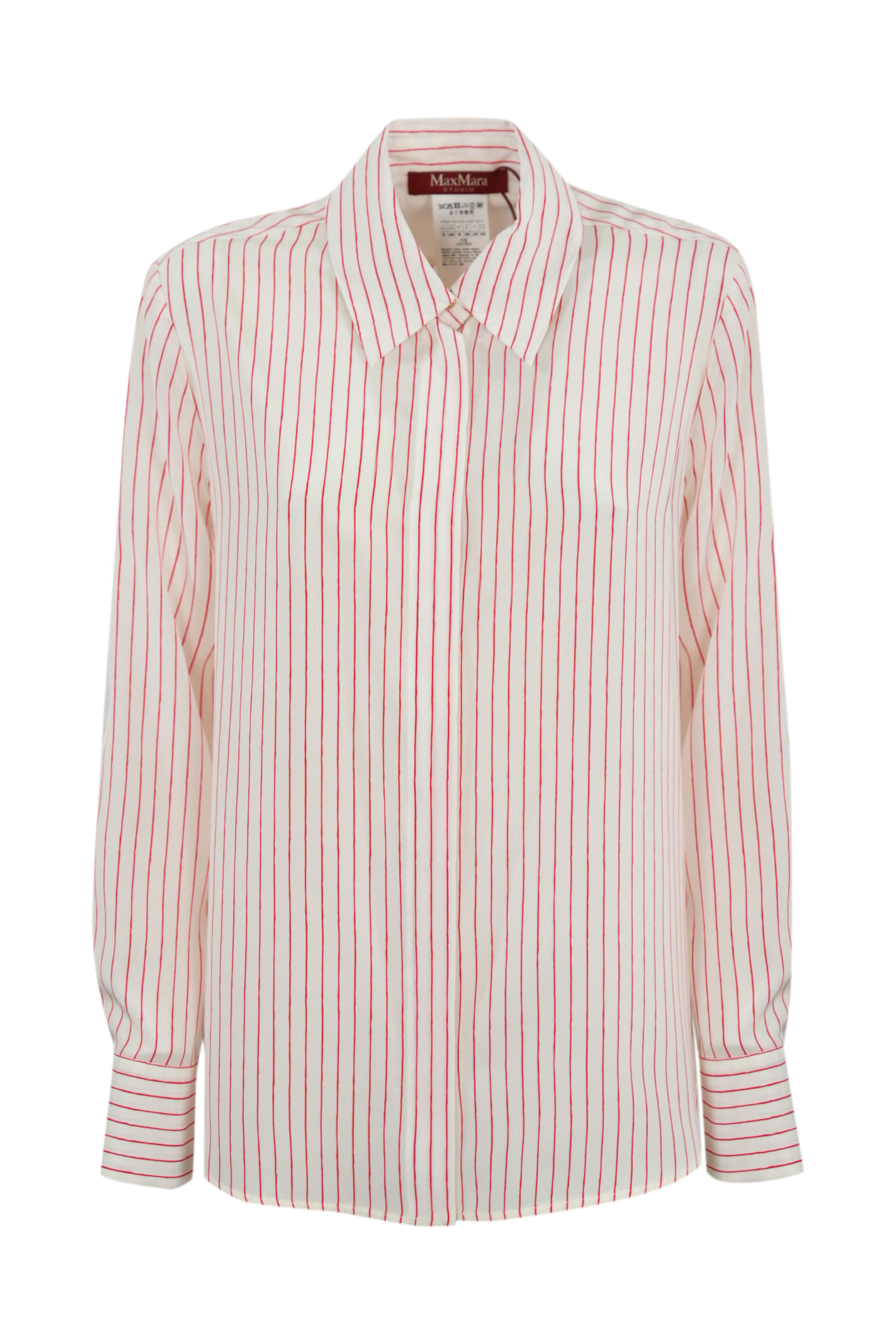 Max Mara Studio Lama Shirt In Crepe De Chine