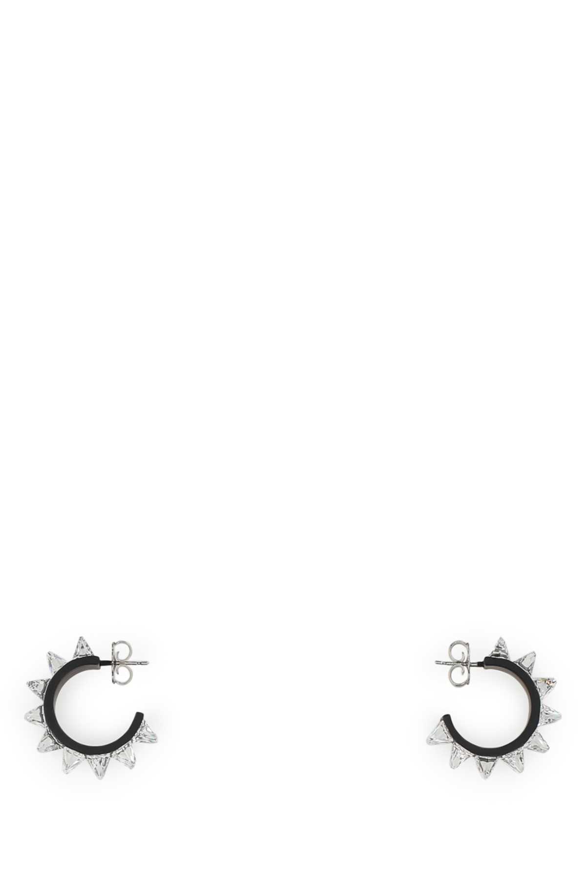 Amina Muaddi Embellished Metal Small Karma Earrings