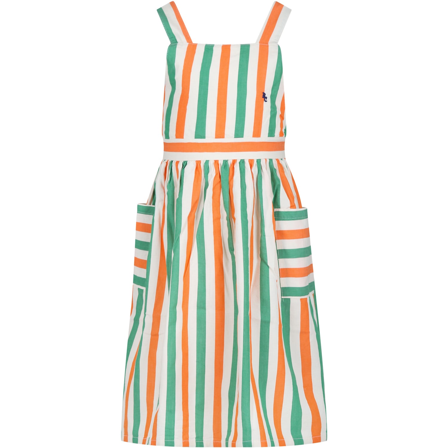 Bobo Choses Ivory Dress For Girl With Logo