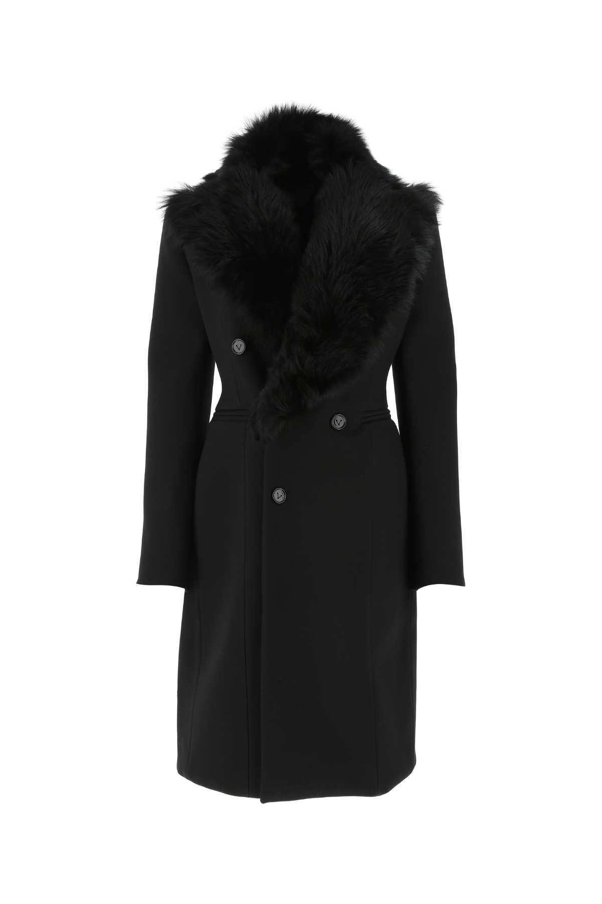 Bottega Veneta Black Stretch Acrylic Blend Coat