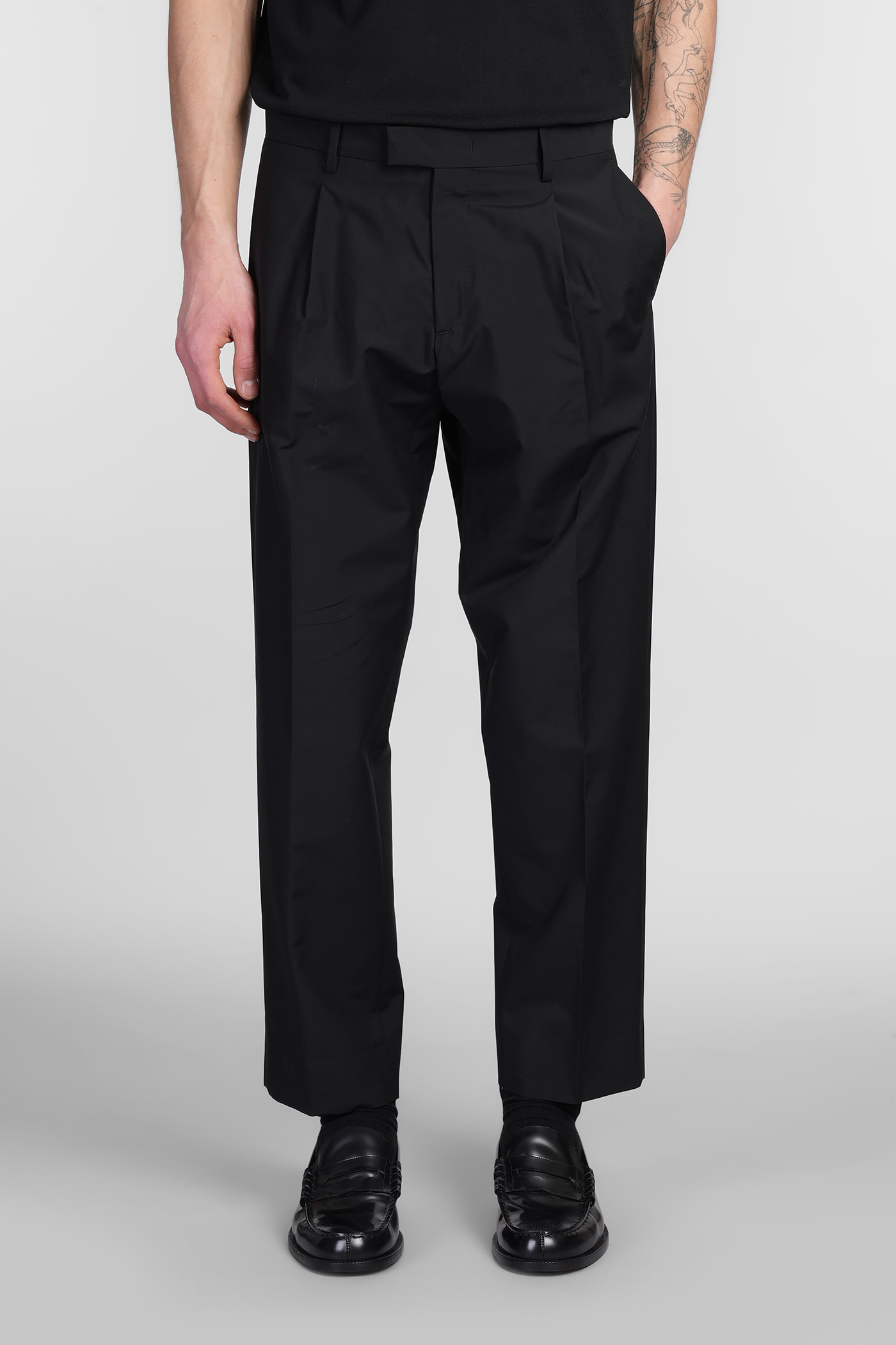 Low Brand Kim Pants In Black Wool