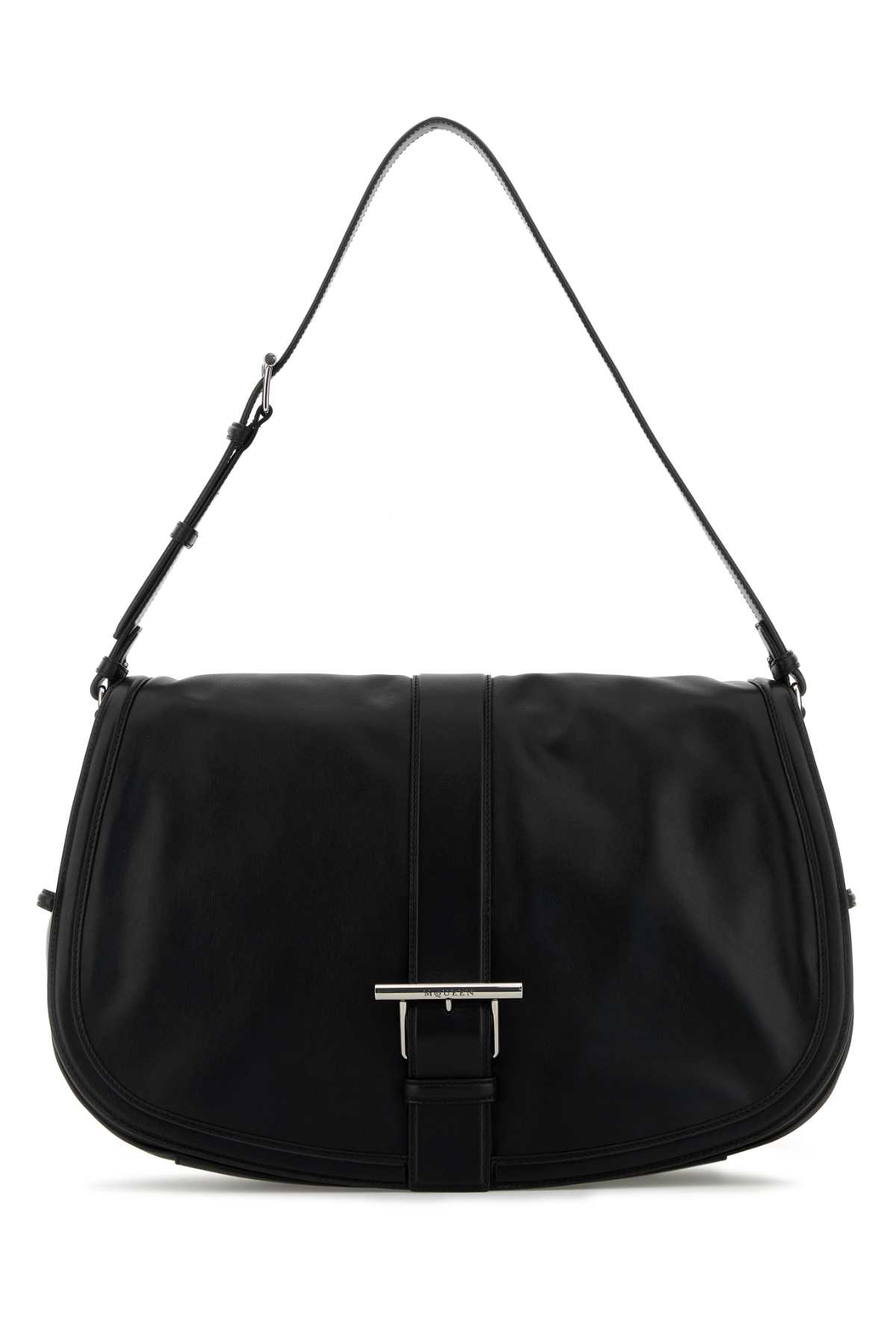 Alexander McQueen Black Leather Maxi Satchel Shoulder Bag