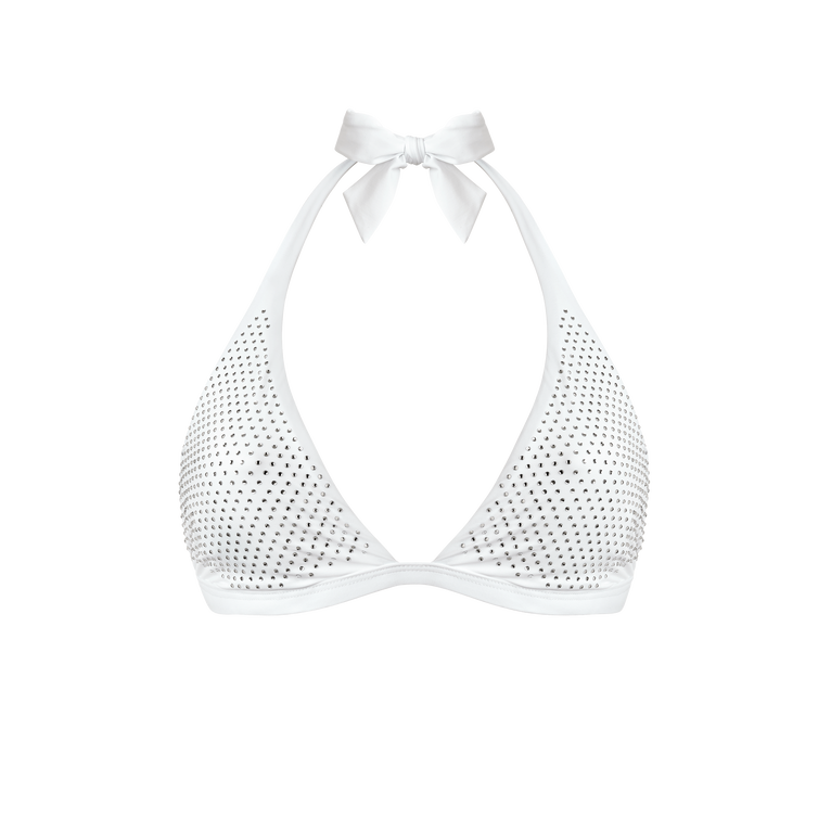 Vilebrequin Women Halter Bikini Top Strass - Flecha - White - Size S