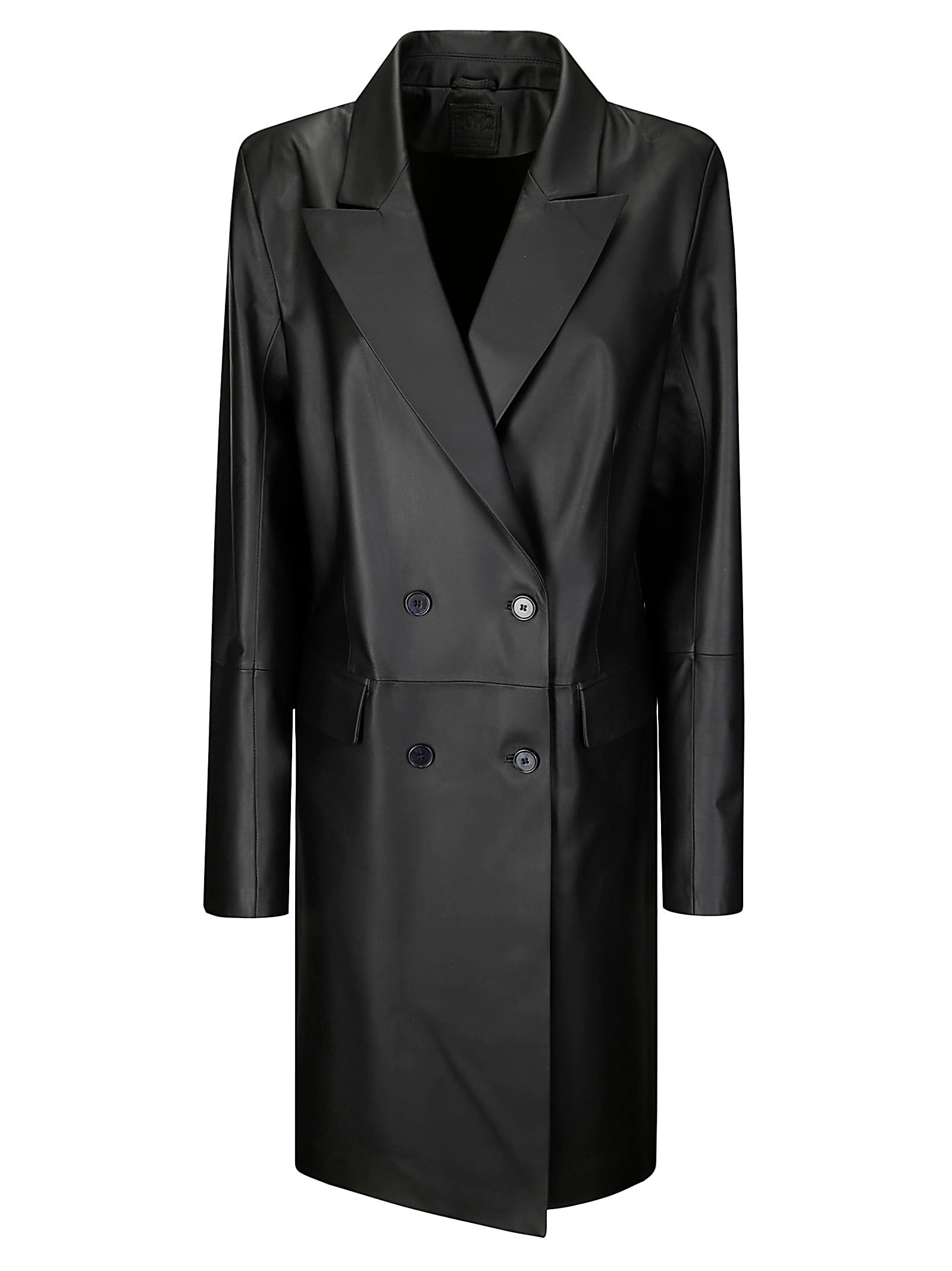 Desa 1972 Leather Double-breasted Over Coat