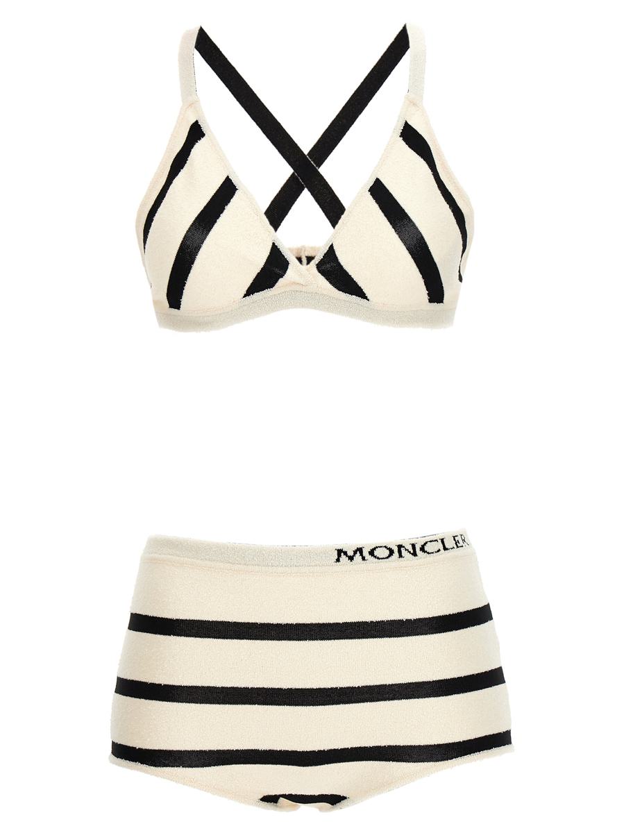 Moncler Bouclé Striped Bikini