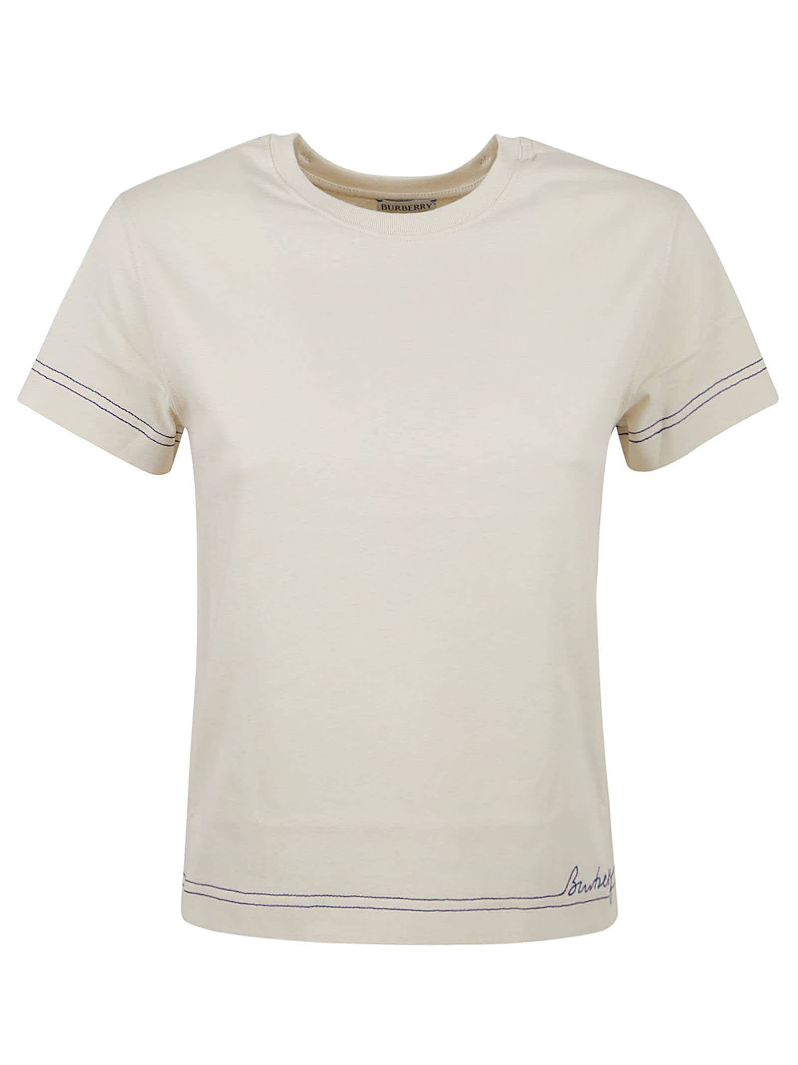 Burberry Logo Embroidered Crewneck T-shirt