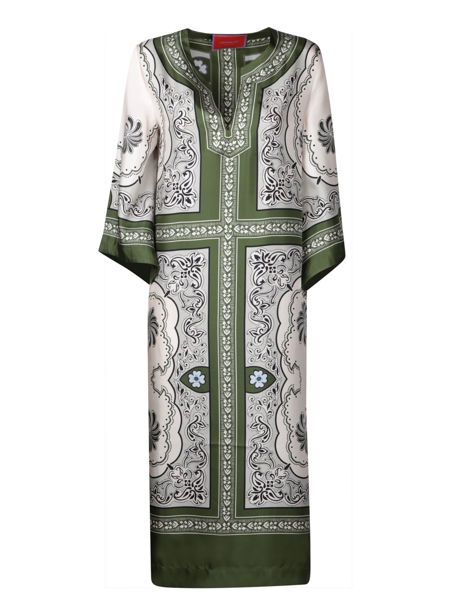La DoubleJ Multicolor Green Kaftan Dress