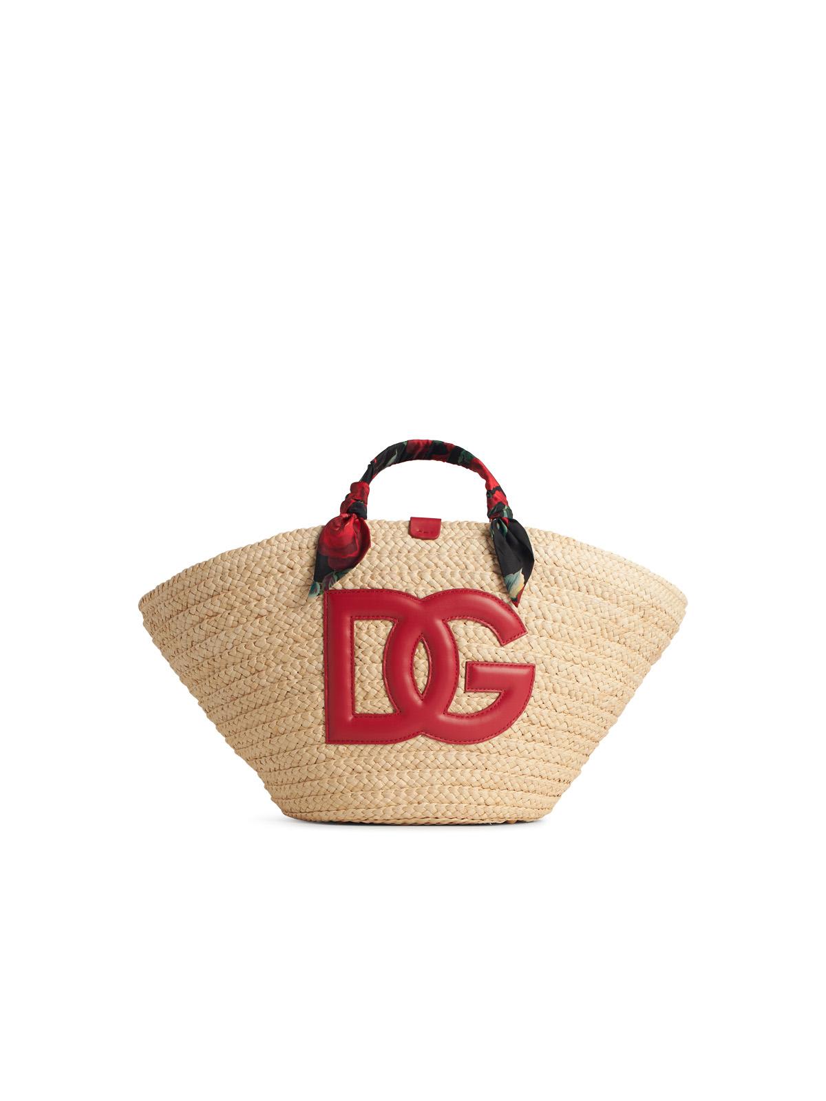 Dolce & Gabbana rafia Red Corn Blend Shopping Bag