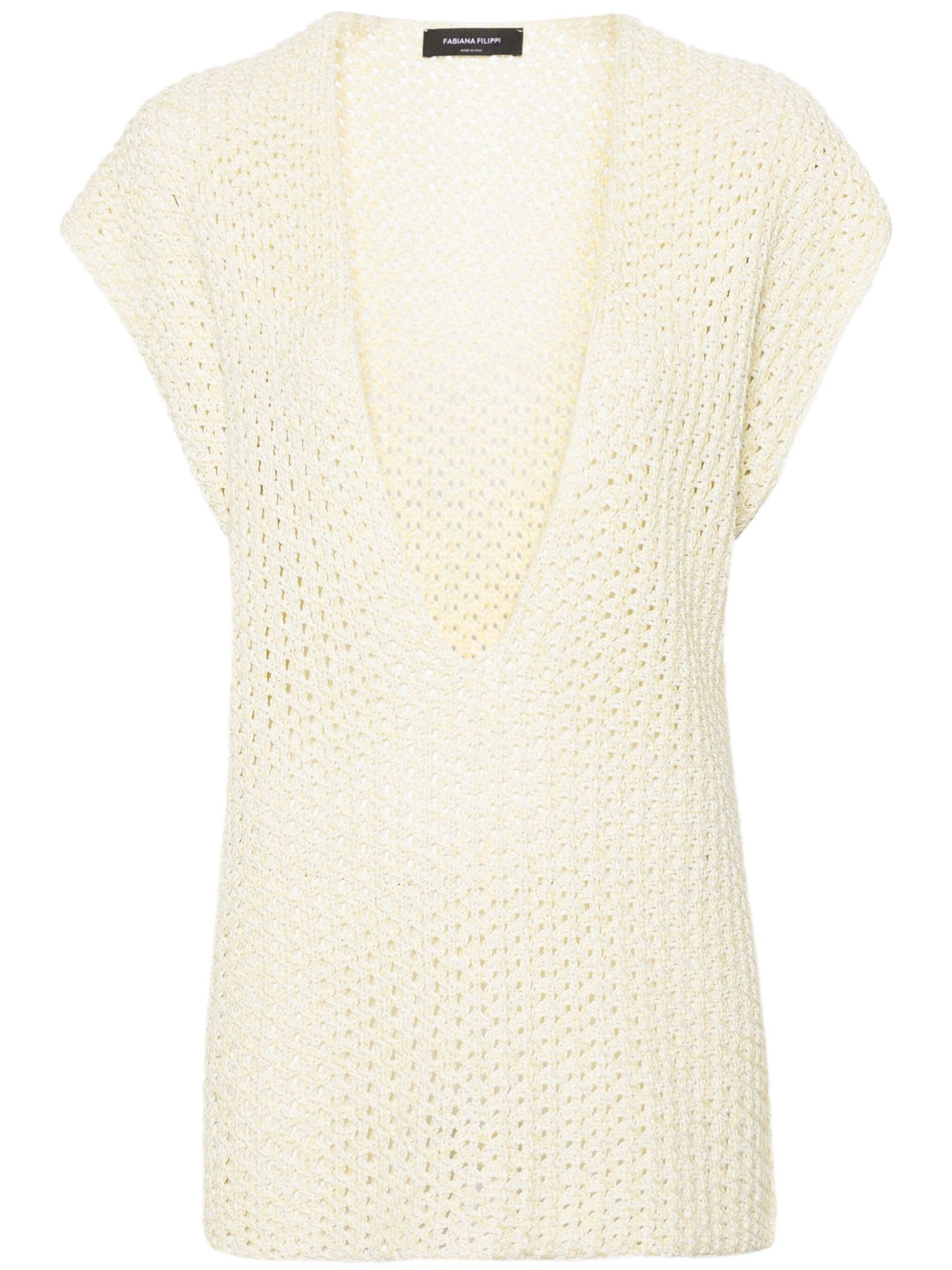 Fabiana Filippi Light Yellow Cotton Blend Top