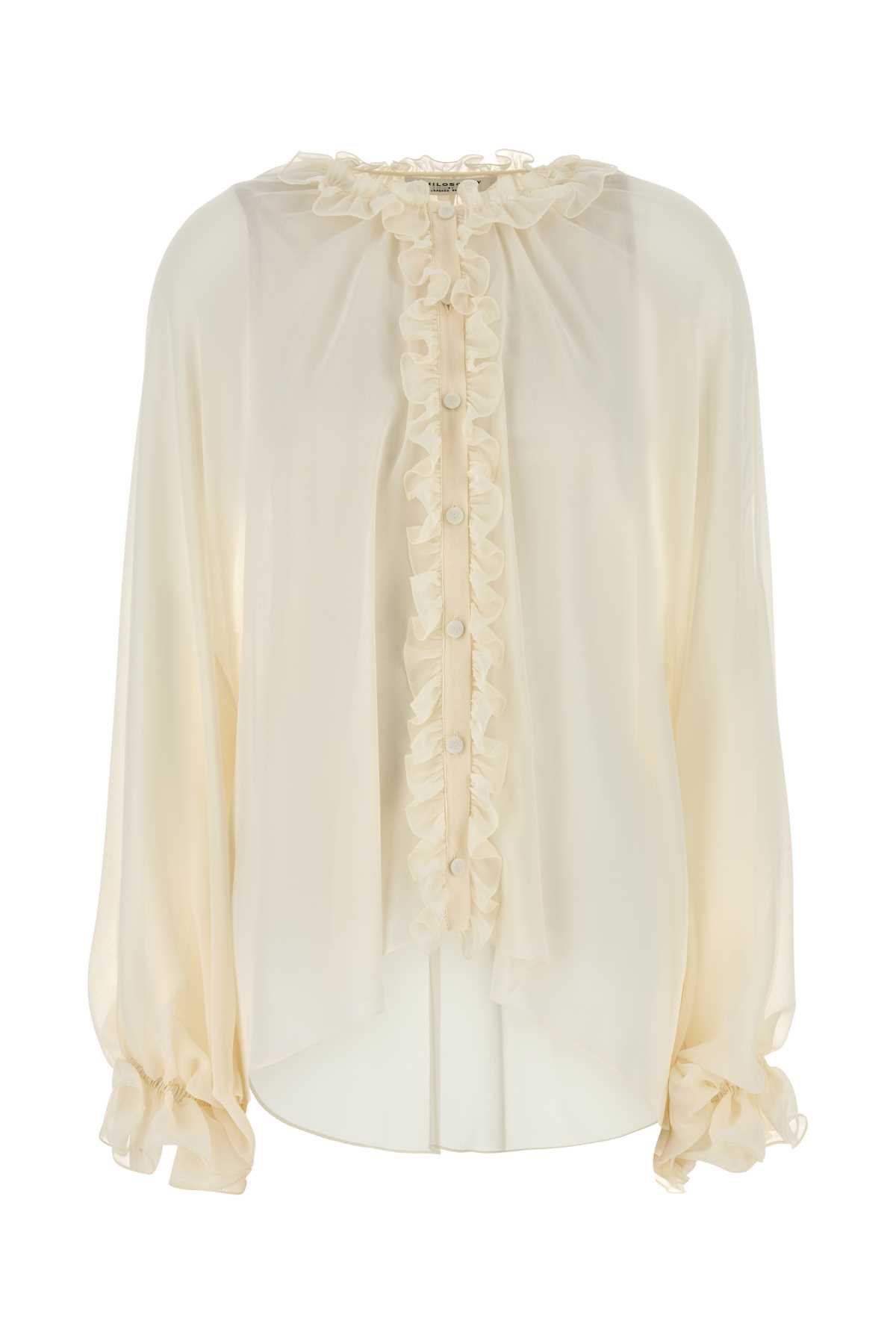 Philosophy di Lorenzo Serafini Ivory Georgette Shirt