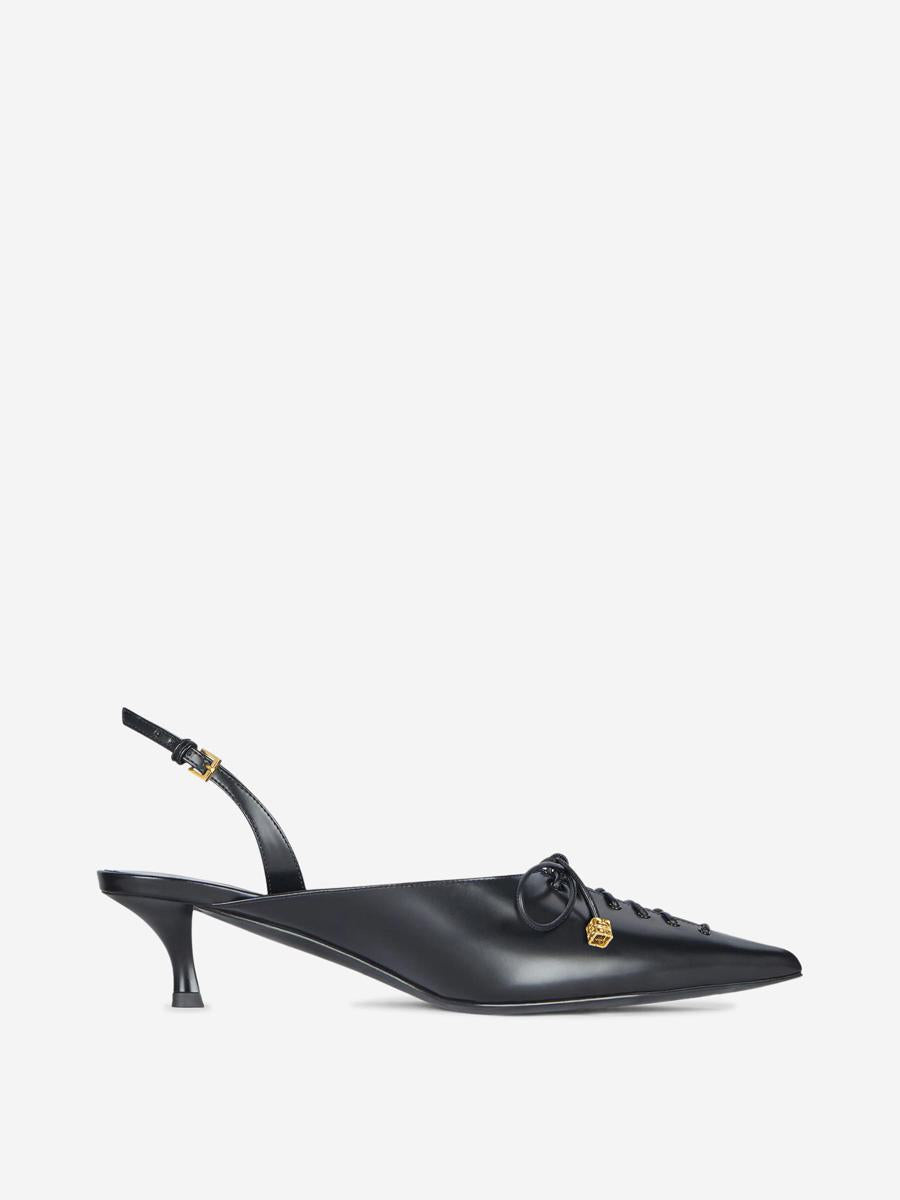 Givenchy Leather Lace-Up Slingbacks