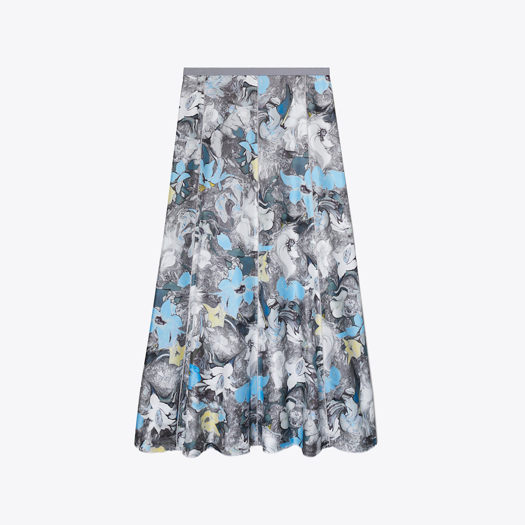 Tory Burch Printed Silk Twill Skirt