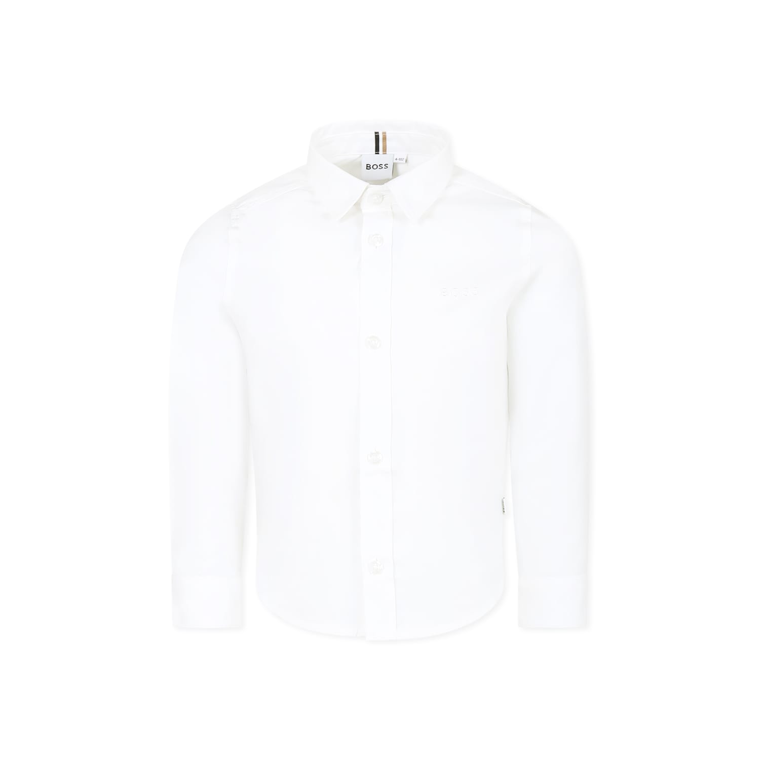 Hugo Boss White Shirt For Boy With Logo