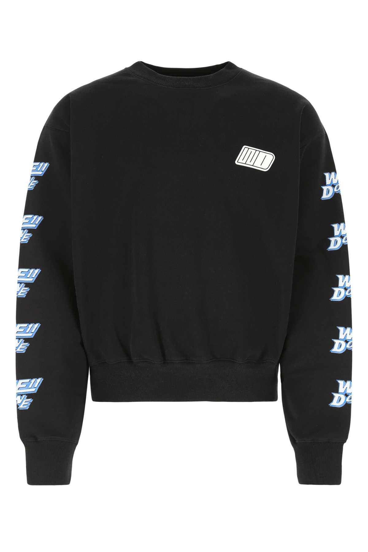 WE11 DONE Black Cotton Oversize Sweatshirt