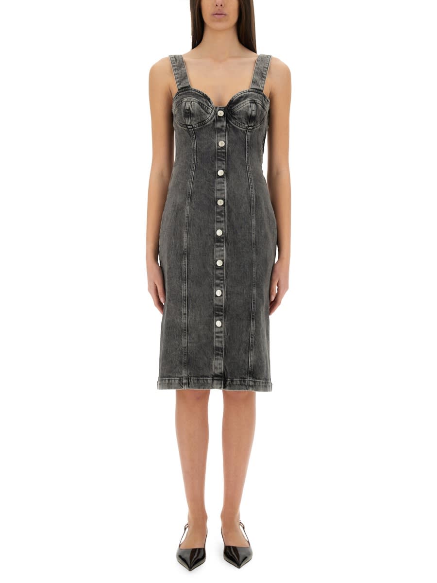 M05CH1N0 Jeans Denim Midi Dress