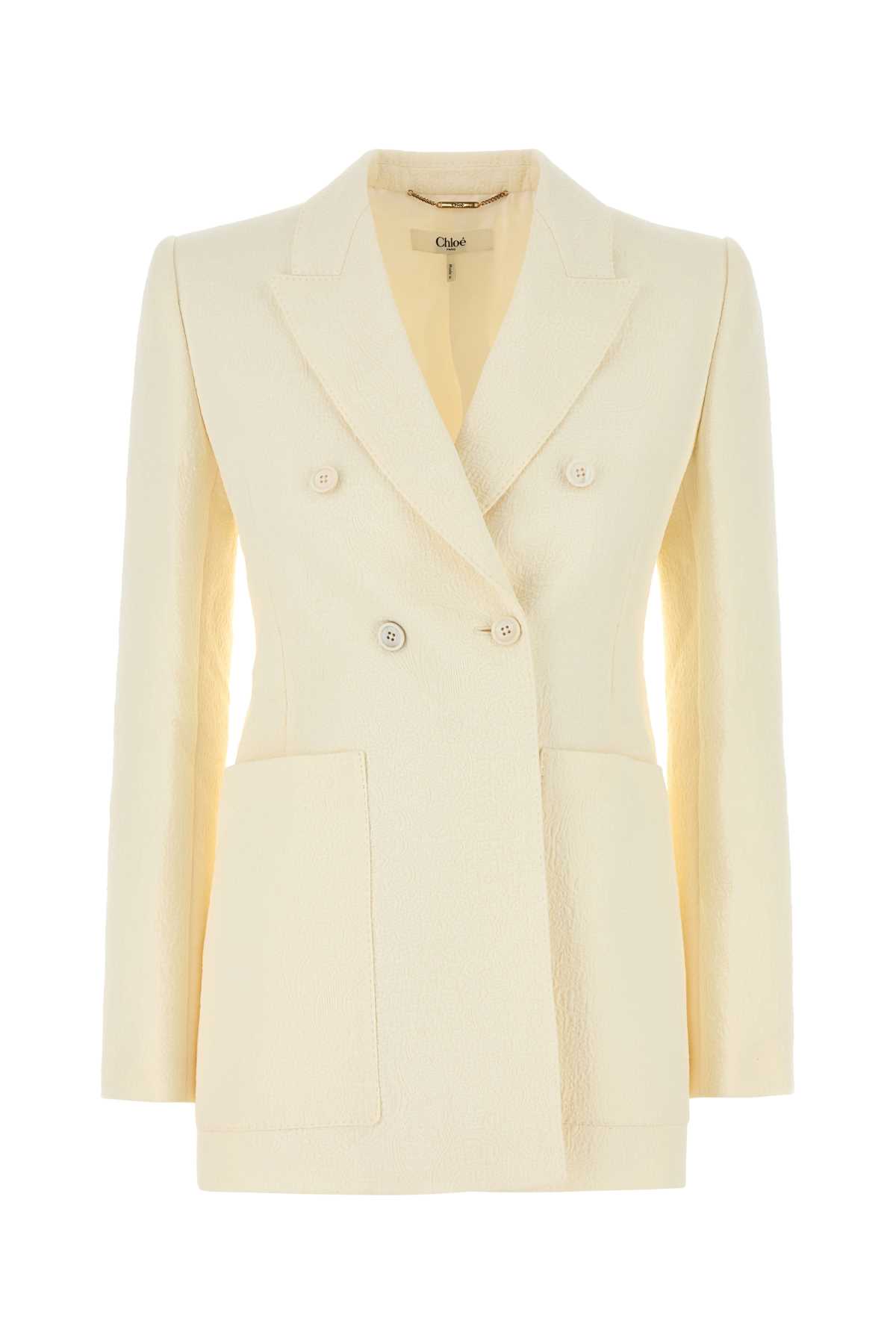 Chloé White Cotton Blend Blazer