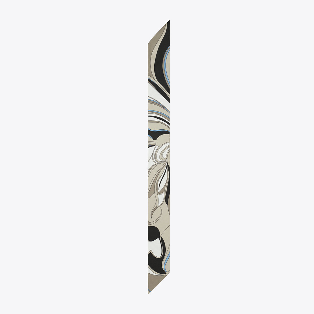 Tory Burch Twisty Flower Silk Ribbon Tie