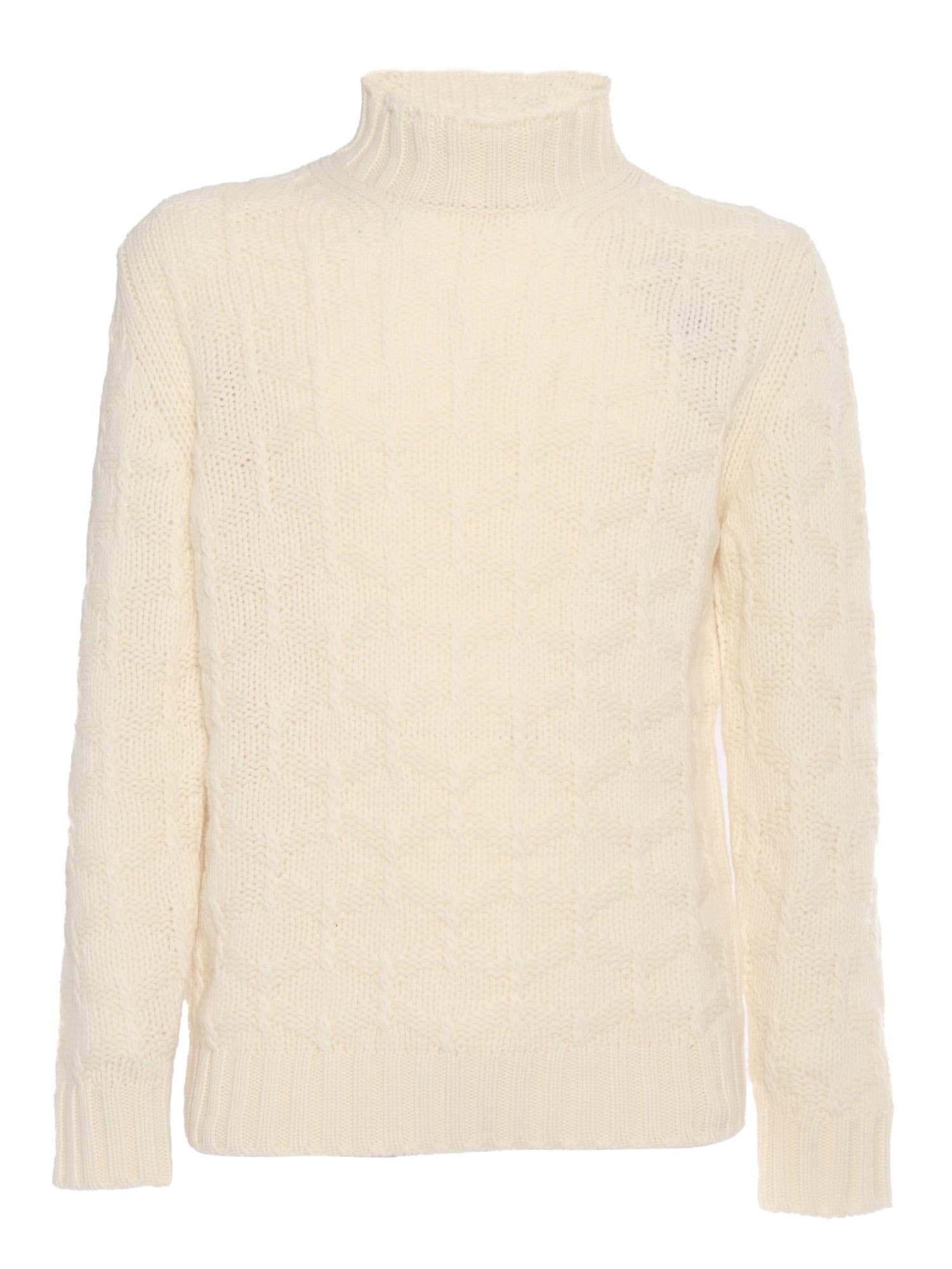 Kangra Diamond Pattern Turtleneck Sweater