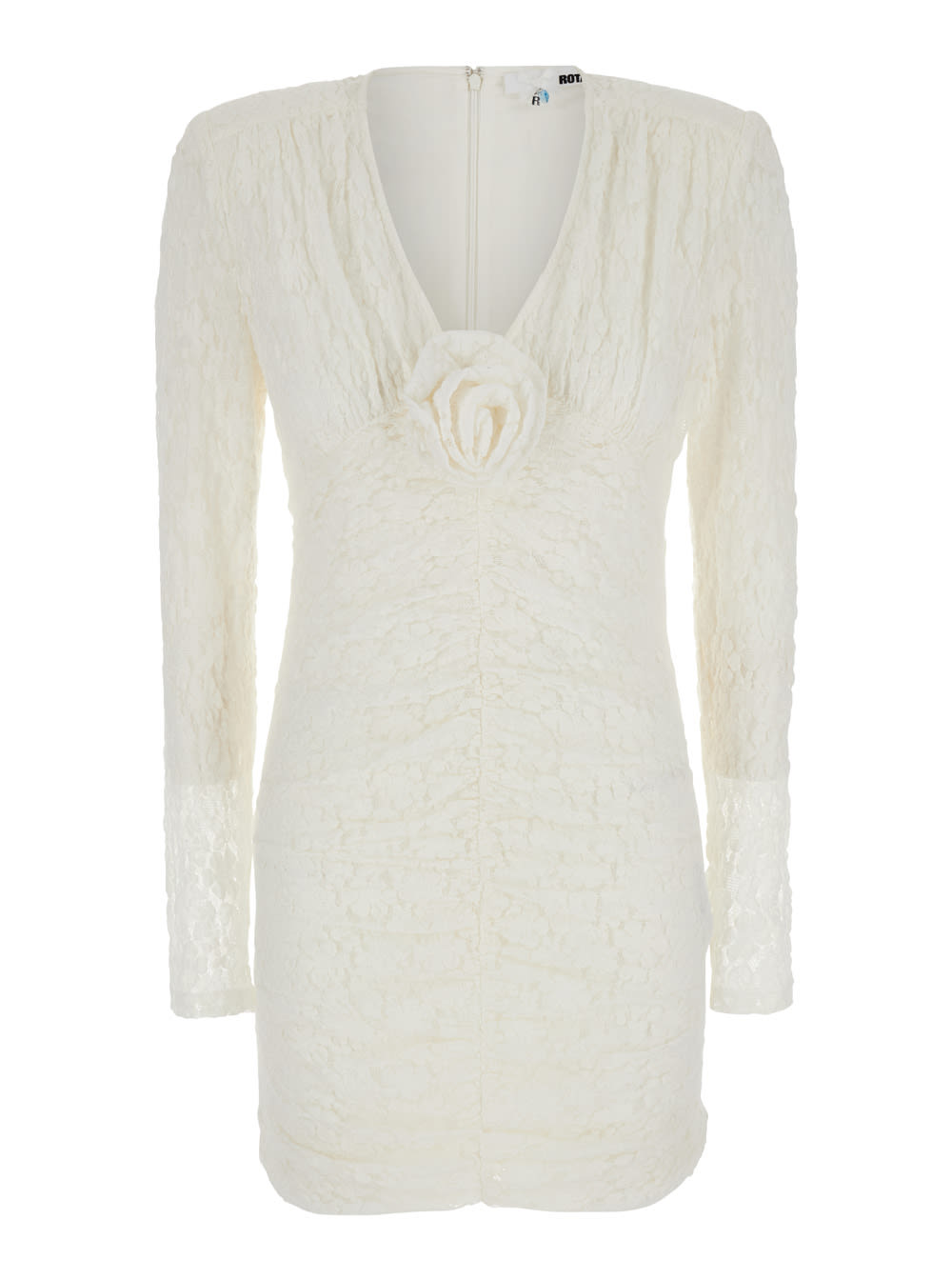 Rotate by Birger Christensen Lace Mini Dress With Removable Flower Detail