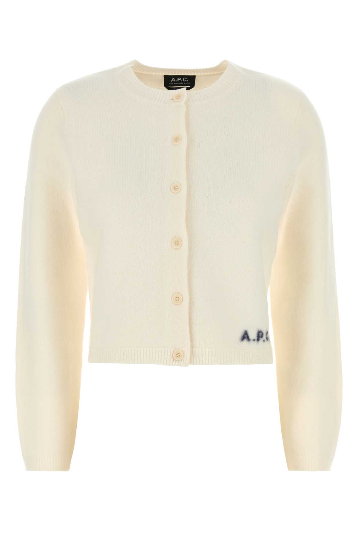 A. P.C. Ivory Wool Mila Cardigan