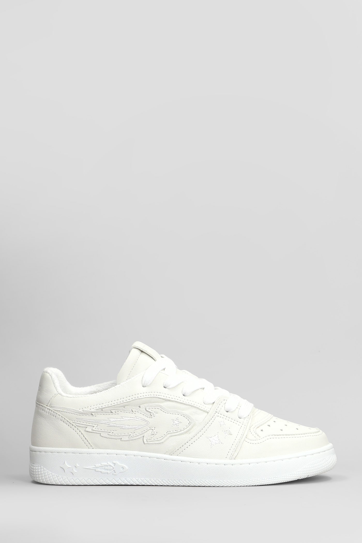 Enterprise Japan Egg Rocket Sneakers In White Leather